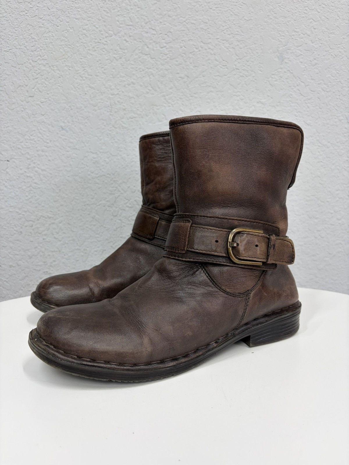 A.S.98 Vintage Like Maison Margiela Belted Leather Biker Boots 00s Size US 8 / EU 41 - 8 Thumbnail