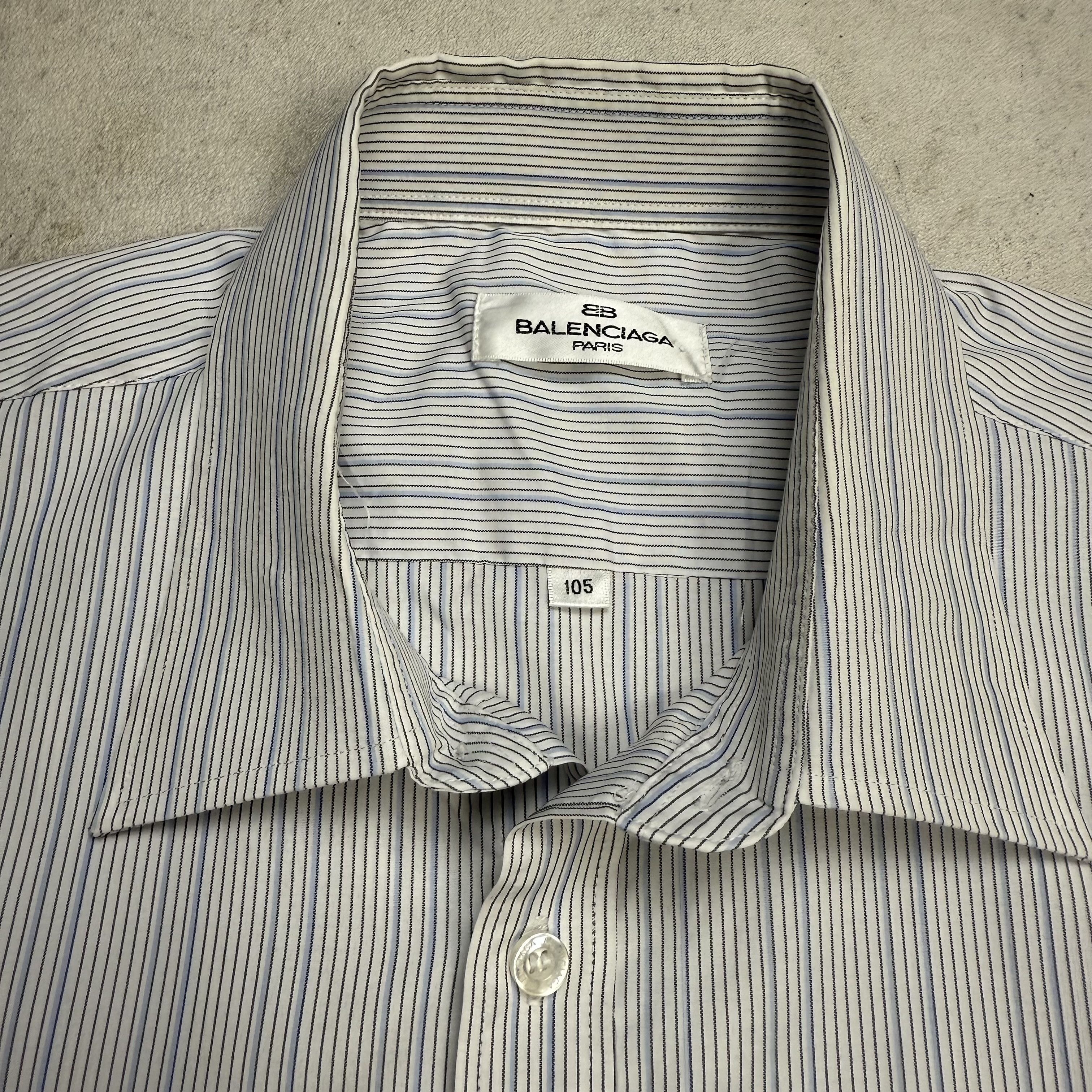 Balenciaga Vintage Balenciaga Striped Shirt Size US L / EU 52-54 / 3 - 6 Thumbnail
