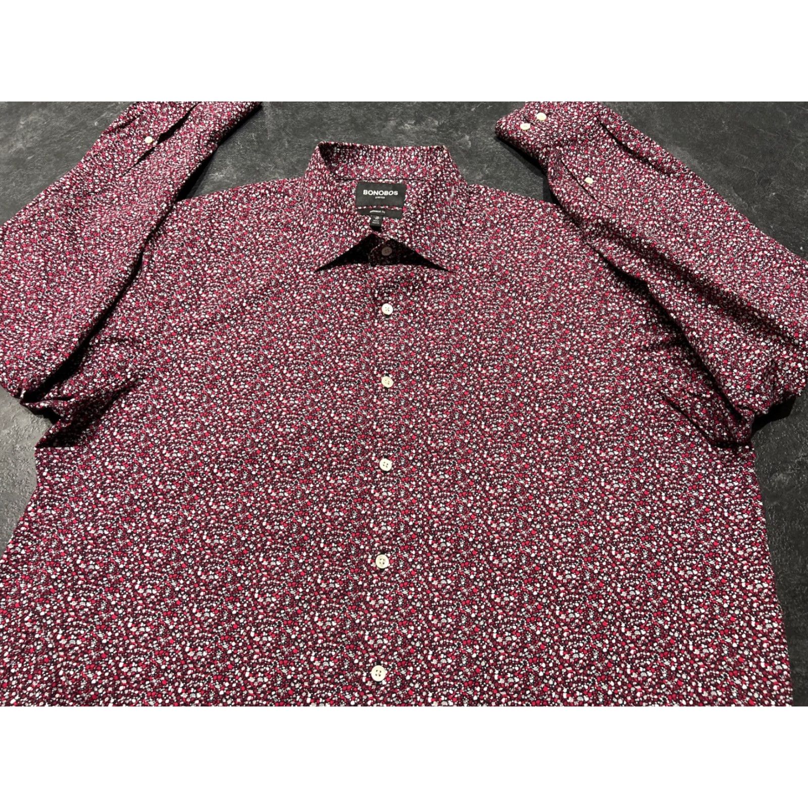 Bonobos Bonobos Men's Dress Shirt Long Sleeve Floral Pattern Stretch Red Size 18/37 Size US XXL / EU 58 / 5 - 2 Thumbnail