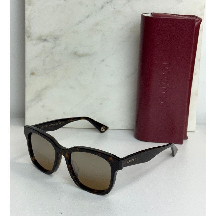 Gucci NEW Gucci GG1639SA Brown Mirror Square Unisex Sunglasses Size ONE SIZE - 1 Thumbnail
