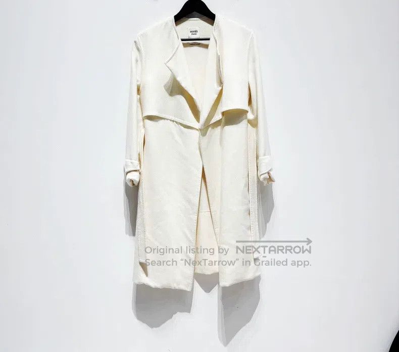 Hermes Solid Color Casual Long Sleeve Big Coat - Women's -