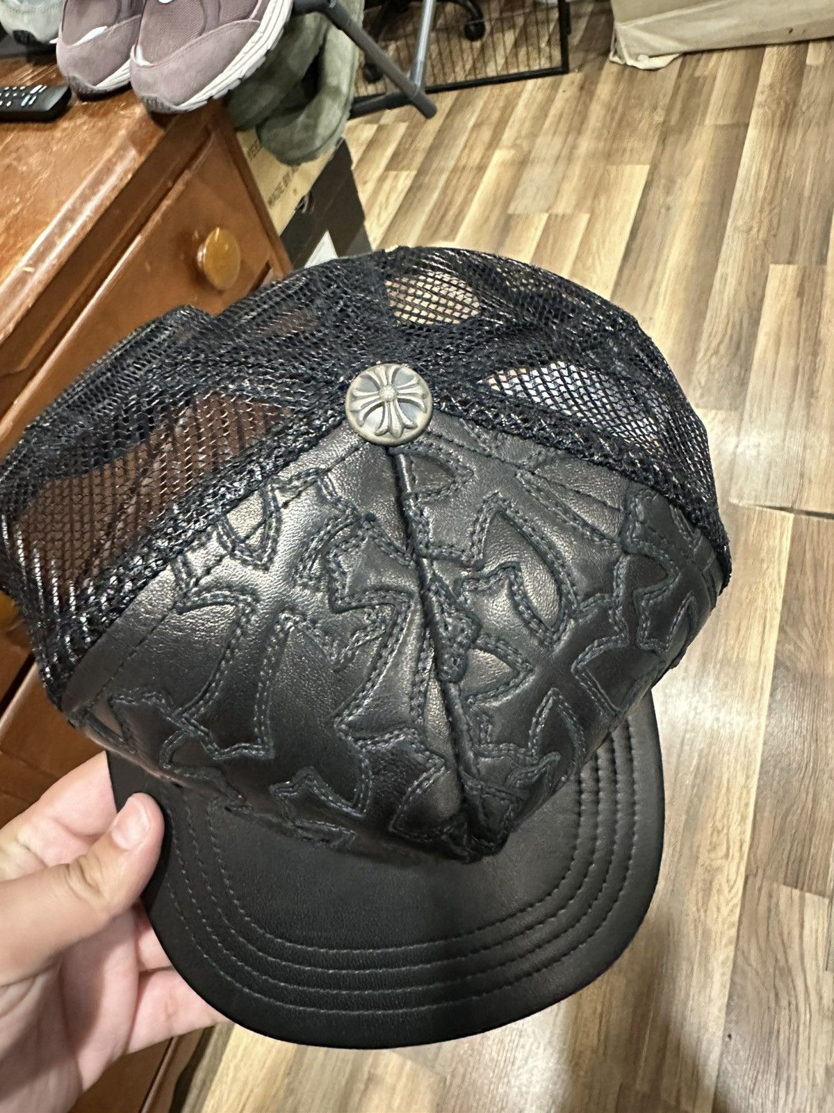 Chrome Hearts Chrome Hearts All Leather Trucker Hat with Cross Patches Size ONE SIZE - 3 Thumbnail