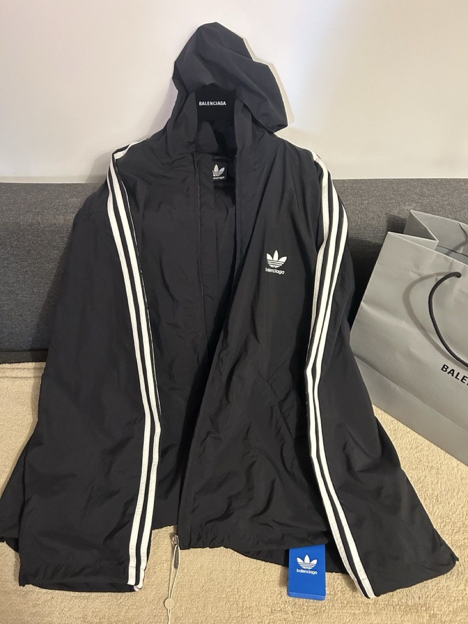 Adidas × Balenciaga Balenciaga x adidas Track Jacket – Black (Oversized) Size 40L - 2 Thumbnail