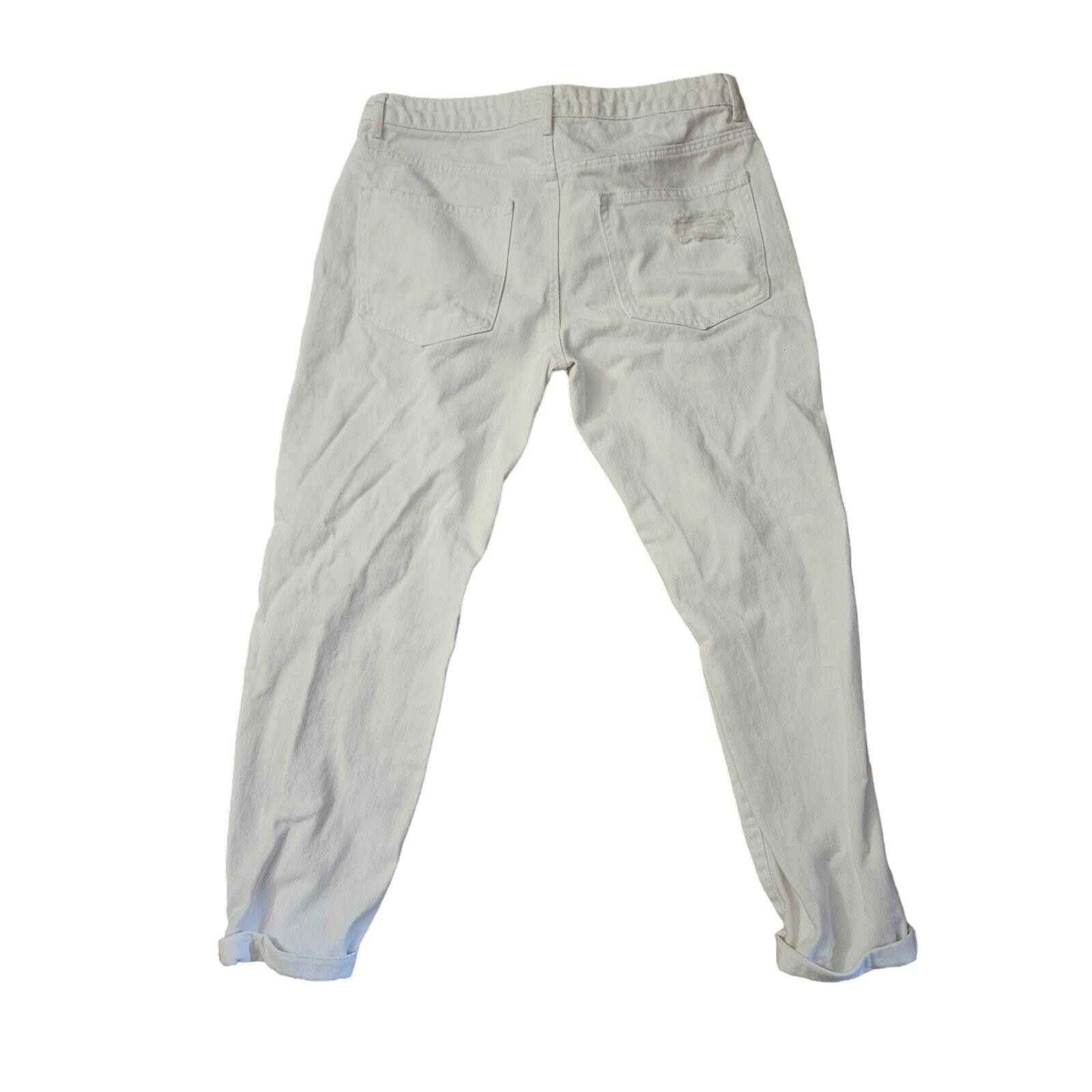 Forever 21 Forever 21 Distressed White Jeans Size 31" - 4 Thumbnail