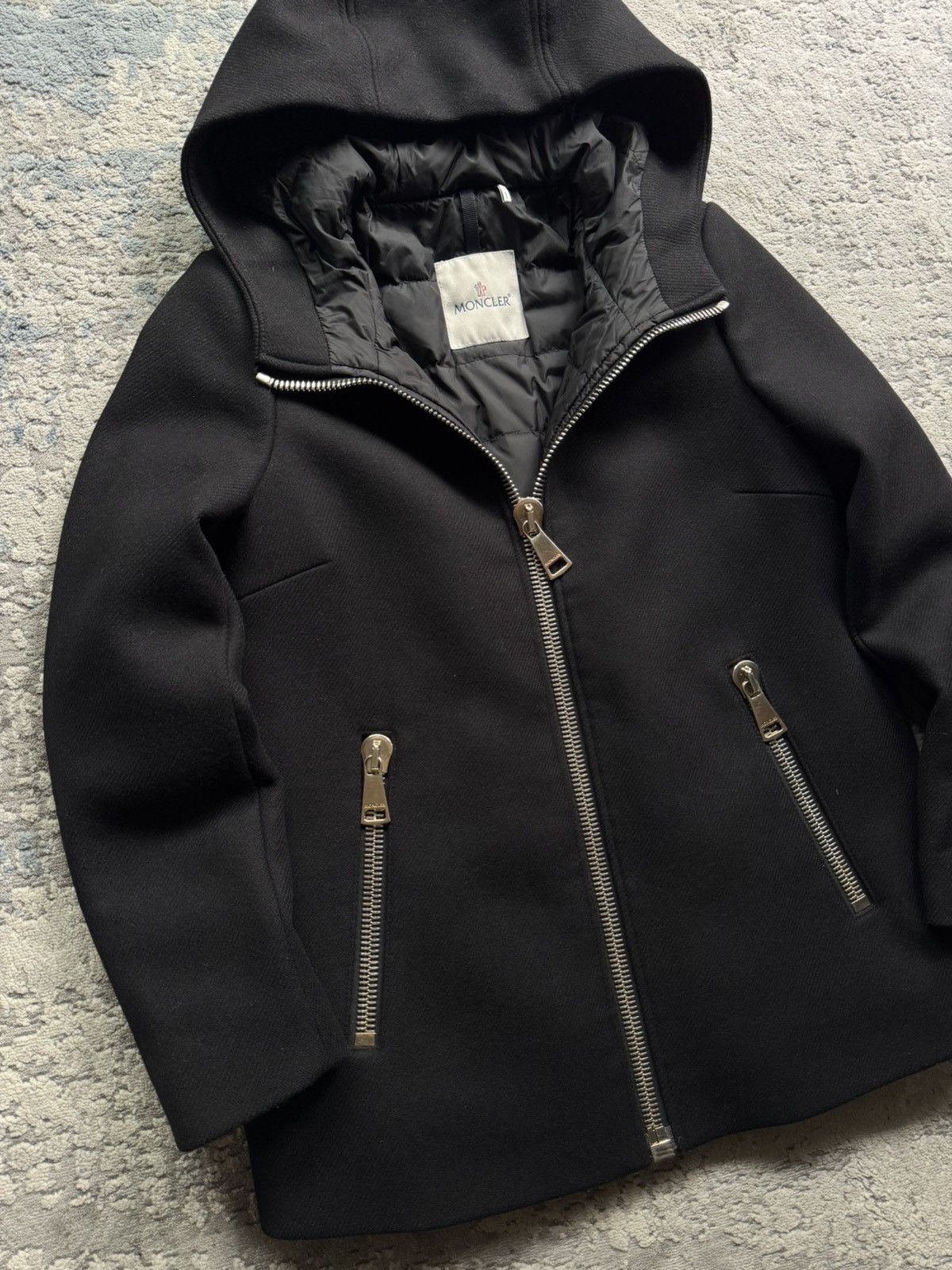 Moncler Moncler Arbu Wool Down Hooded Coat Size 1 Size XS / US 0-2 / IT 36-38 - 4 Thumbnail