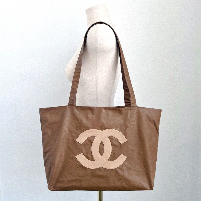 Chanel Chanel Vintage Big Logo Brown Shopper Shoulder Bag Size ONE SIZE - 3 Thumbnail