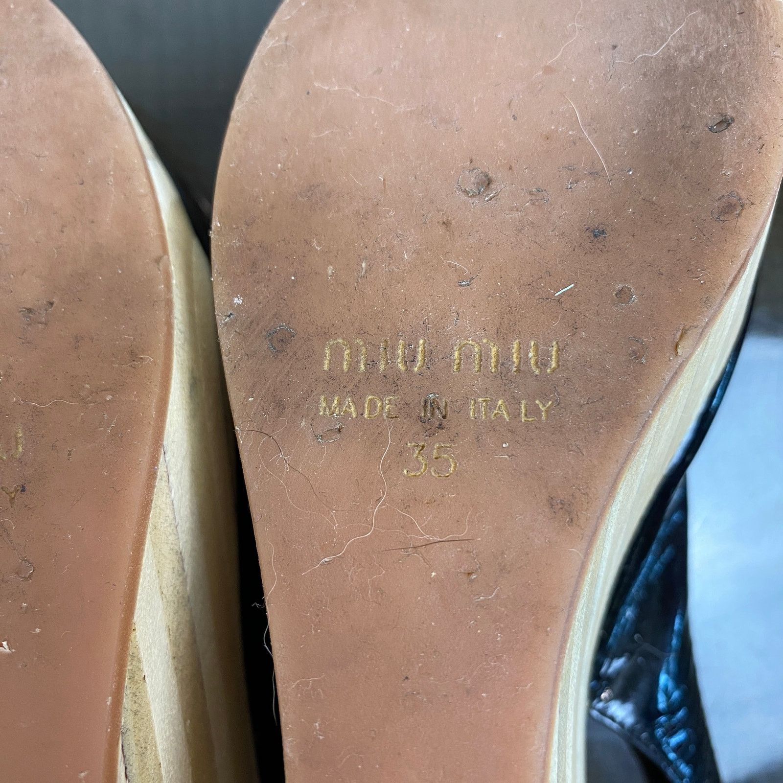 Miu Miu Miu Miu Patent Leather Peep Toe Wedge Heels Slingback 35 Size US 5 / IT 35 - 8 Thumbnail