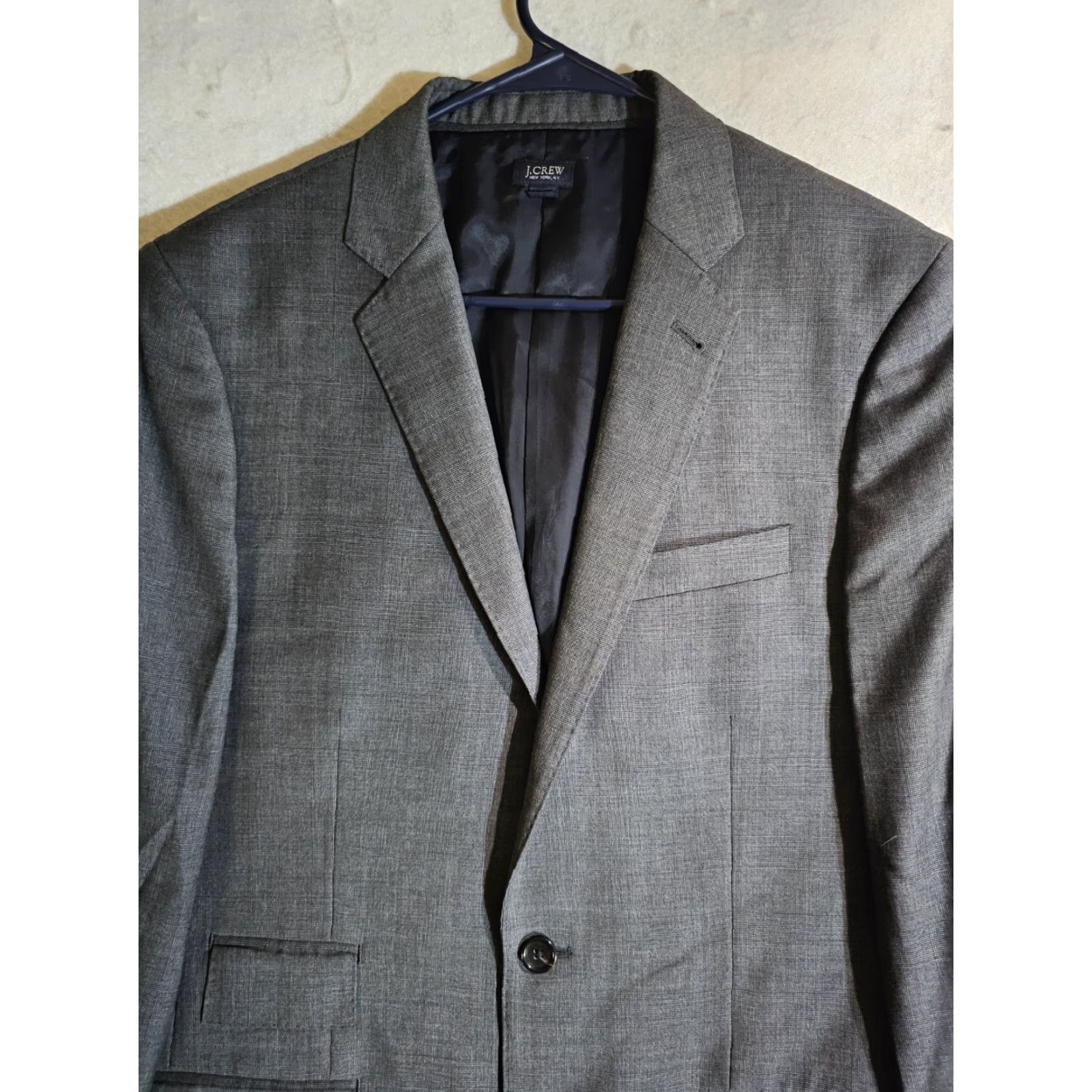 J.Crew J. Crew Blazer Ludlow Single-Breasted Two-Button Notch Lapel 38R Gray Wool Merino 100% Loro Piana Super 150s Classic Mens Shirt? Size 38R - 2 Thumbnail