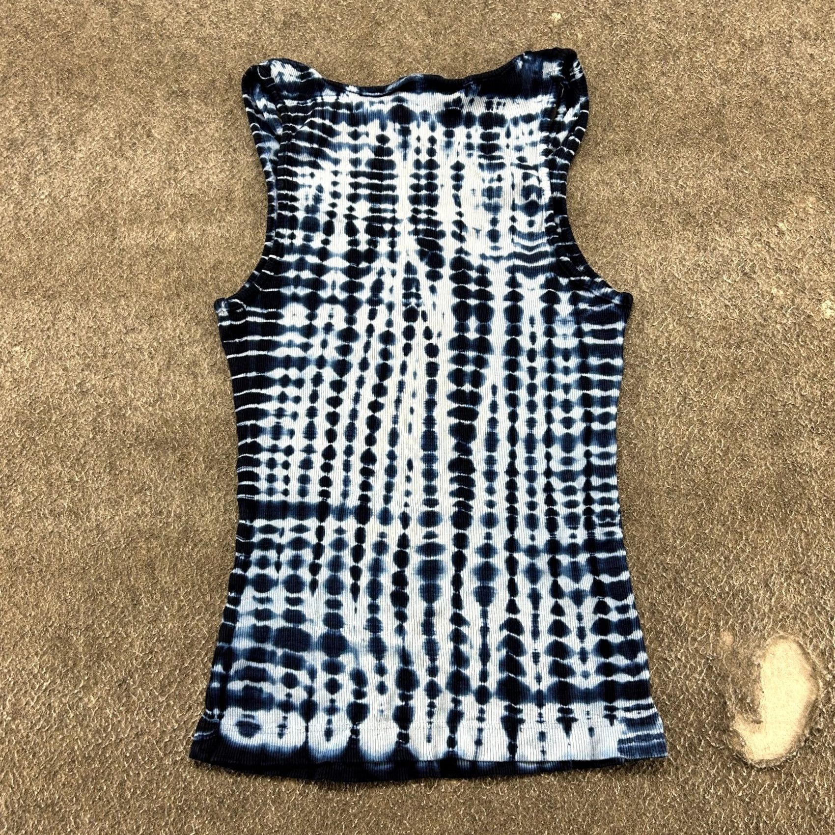 Vintage VINTAGE Clio Shirt Womens M Blue Tank Top Ribbed Knit Tie Dye Cotton USA Y2K 90s Shirt Mens? Womens Size M / US 6-8 / IT 42-44 - 4 Thumbnail