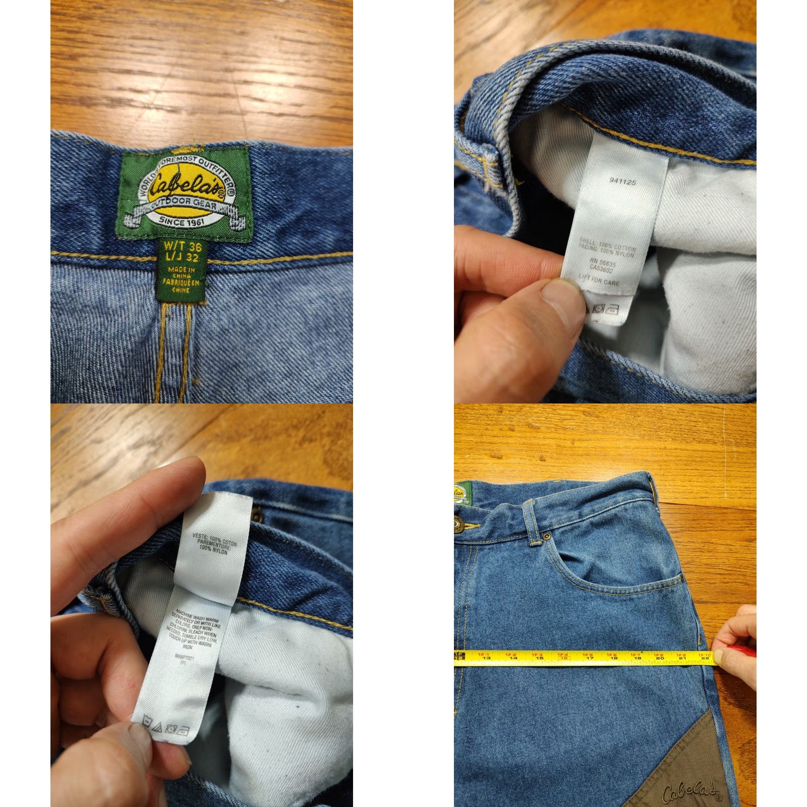 Vintage VINTAGE Cabela's Jeans Brush Guard Blue Denim 36x30 Mens Regular 5-Pocket Logo USA Cowboy Hunting Blue Jeans Size US 36 / EU 52 - 8 Thumbnail