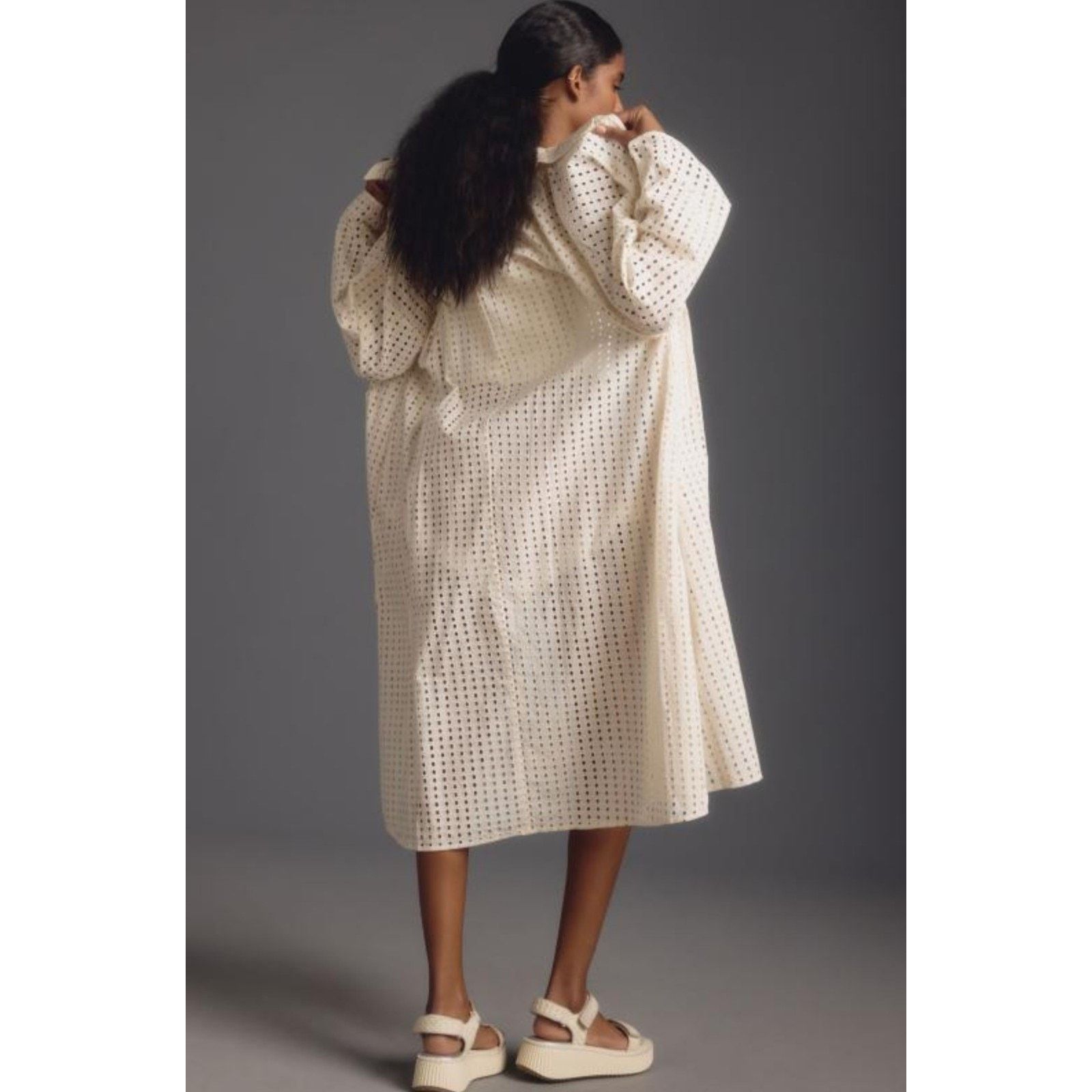 Anthropologie Anthropologie Collared Eyelet Duster One Size Size ONE SIZE - 4 Thumbnail