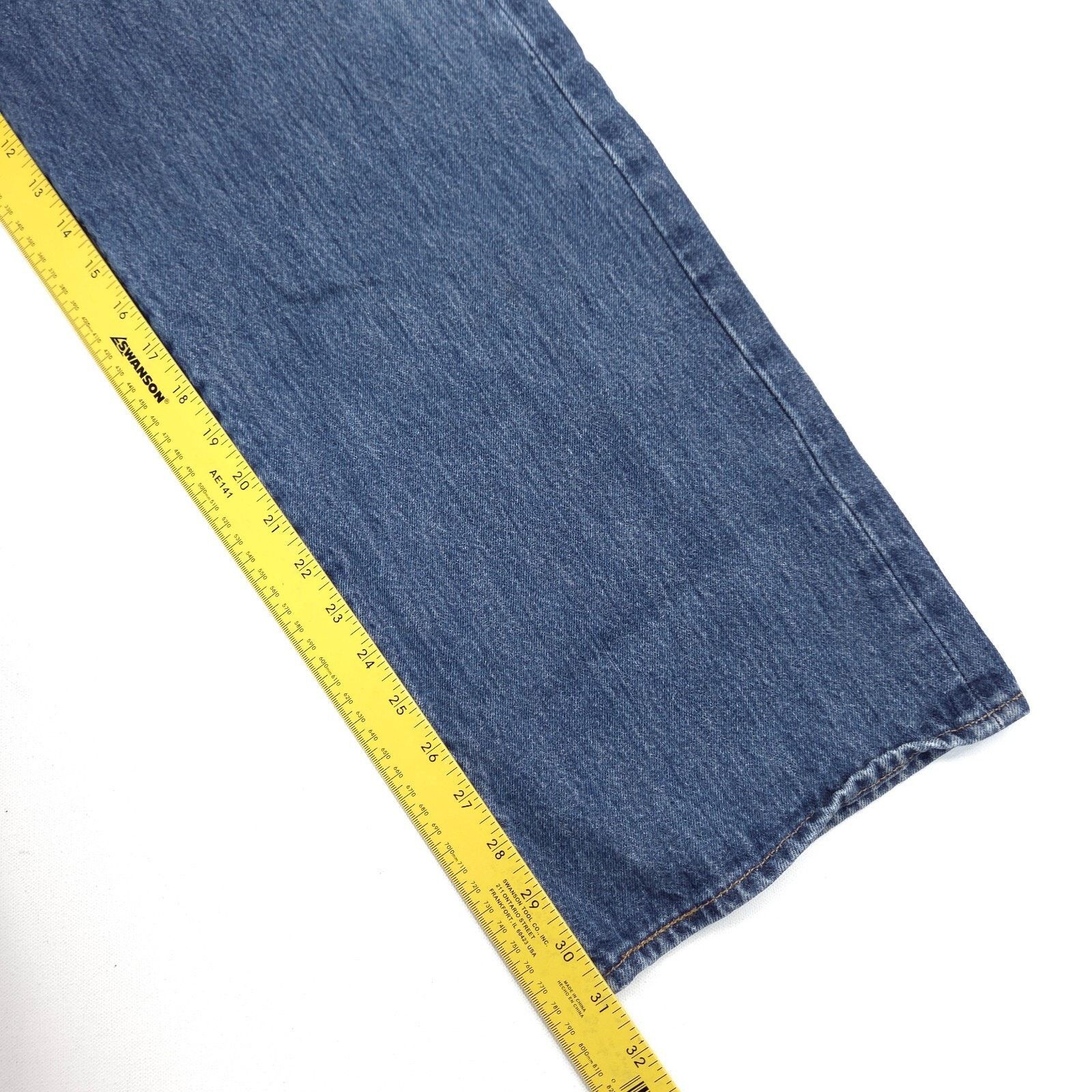 Levi's Levis 501 Jeans Mens 42x31 Dark Blue Wash Straight Leg Size US 42 / EU 58 - 6 Thumbnail