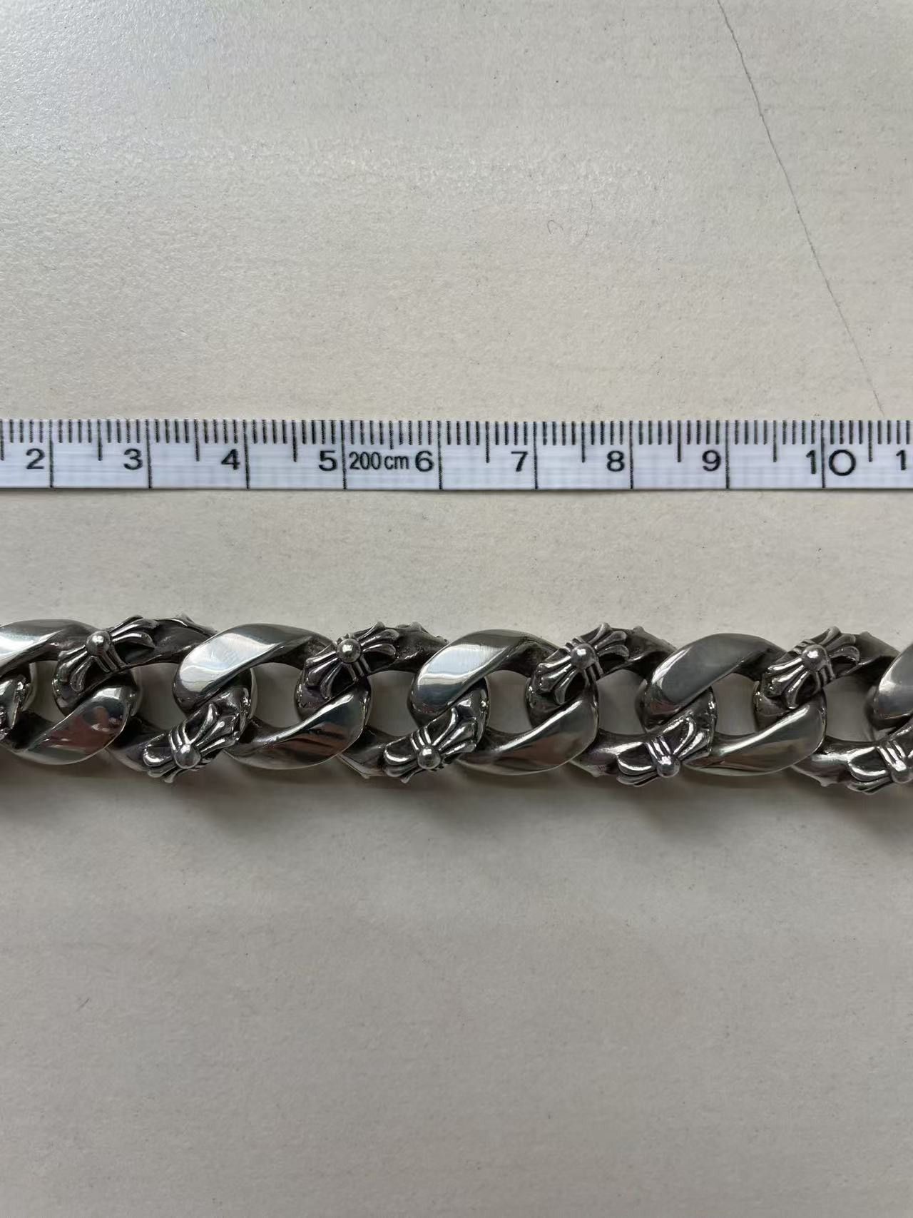 Chrome Hearts Chrome Hearts Silver Diamond ID Cross Cuba Bracelet Size ONE SIZE - 6 Thumbnail