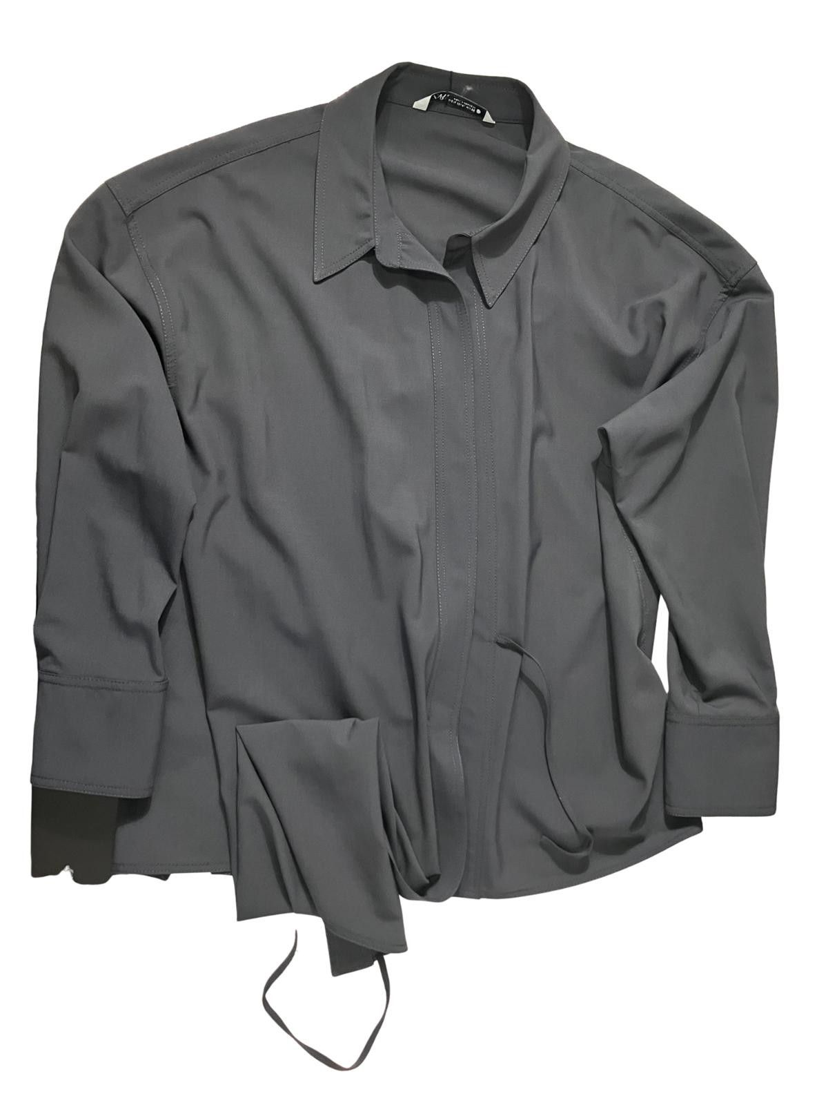 Zara ZARA Gray Wrap-Style Long Sleeve Shirt Size M / US 6-8 / IT 42-44 - 5 Thumbnail