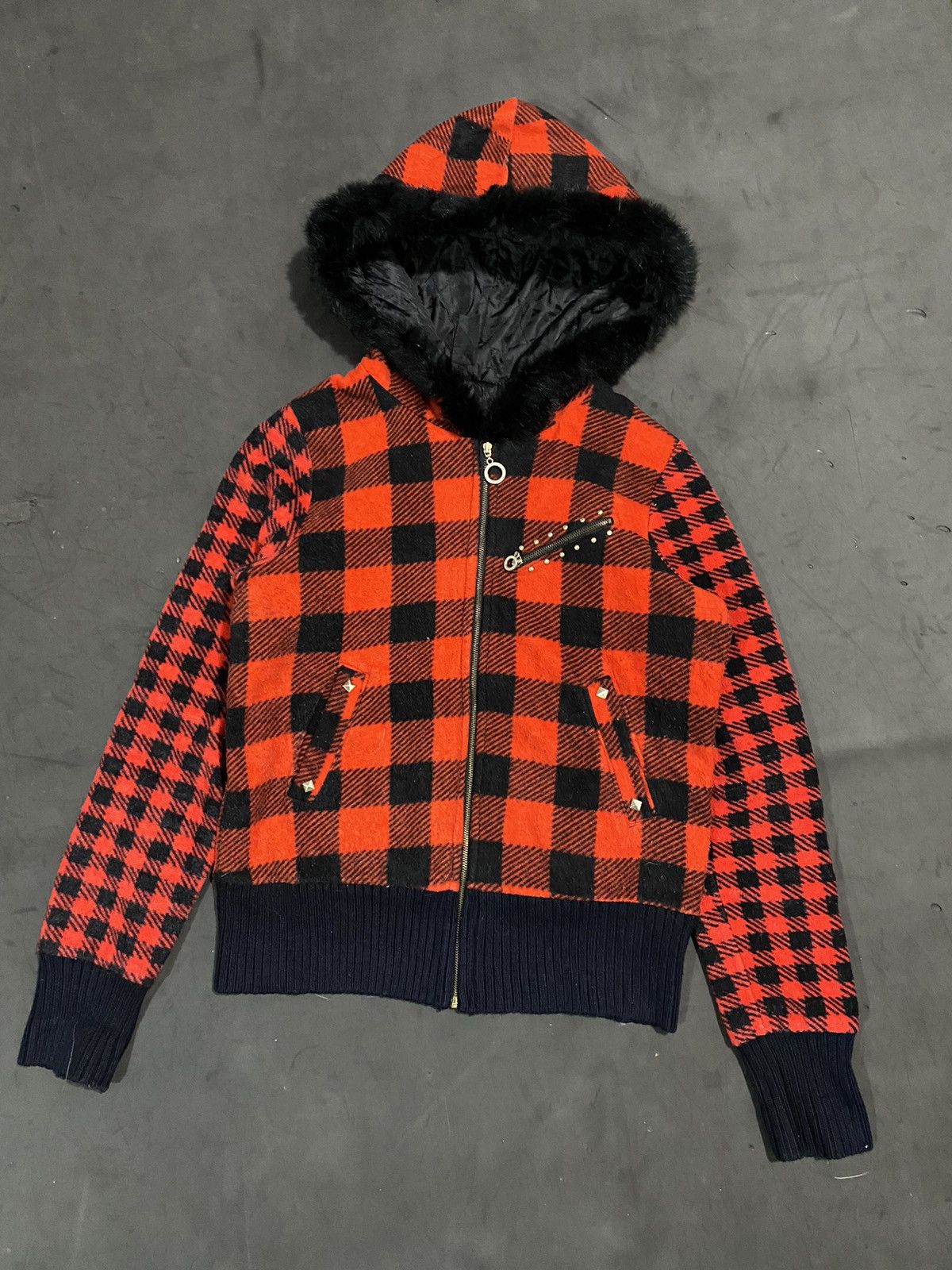 Hysteric Glamour ❤️‍🔥BINDINGOFFER❤️‍🔥Japanese Tartan FurJacket Hoodie Lgb Ifsix Size US M / EU 48-50 / 2 - 1 Thumbnail