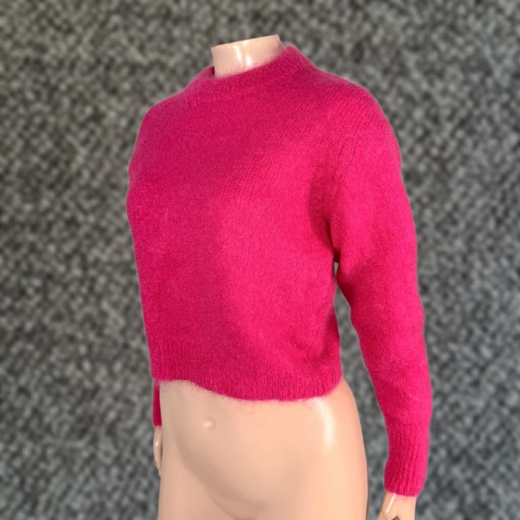 Vintage Wilfred Women's Sweater Crew Neck Knit Pink 2XS XS Mohair Fuzzy Pullover Tight-Knit Casual Winter Autumn Spring Summer Knit BRIGHT Z17 Womens Size XXS / US 00 / IT 34 - 1 Thumbnail