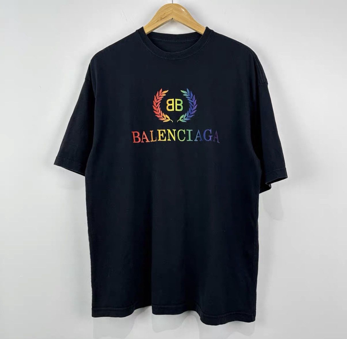 Balenciaga Balenciaga Rainbow Wheat Print Short Sleeve J42 Size US S / EU 44-46 / 1 - 1 Thumbnail