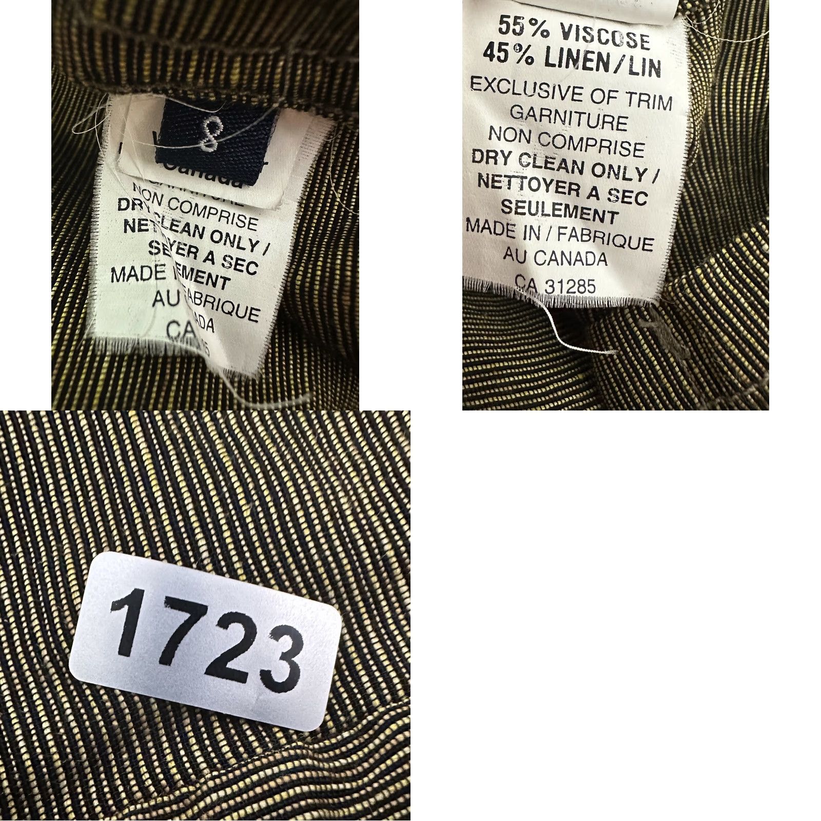 Vintage VINTAGE Ron Leal Blouse Womens M Gold Striped Linen Blend Button 3/4 Sleeve Size M / US 6-8 / IT 42-44 - 9 Thumbnail