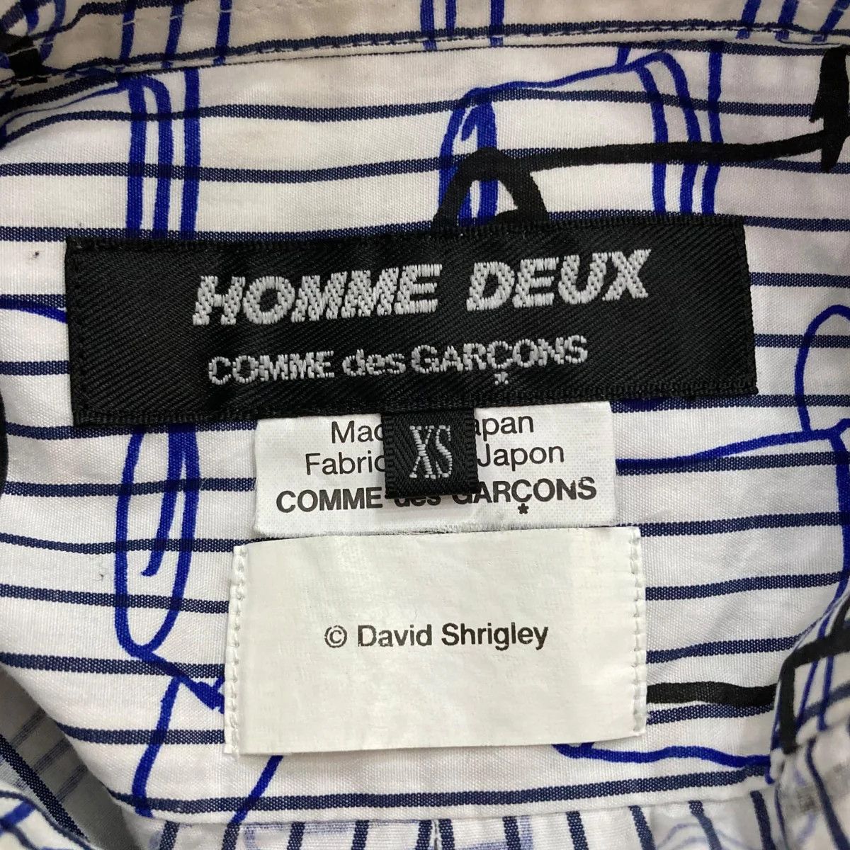 Comme des Garcons × Comme des Garcons Homme × Comme des Garcons Homme Deux AW21 David Shrigley Allover Graphic Button Up Shirt Size US XS / EU 42 / 0 - 3 Thumbnail