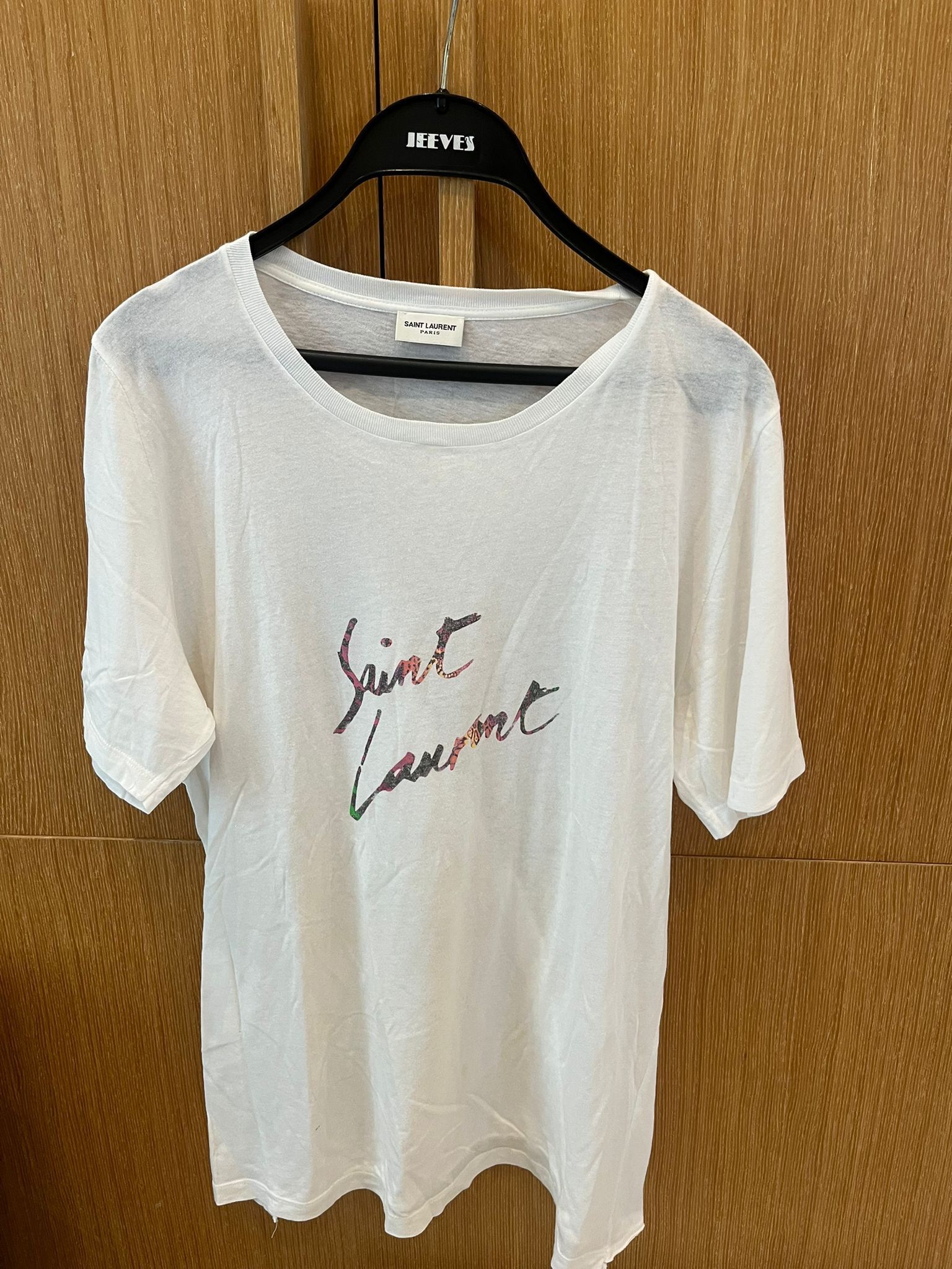 Saint Laurent Paris White T Size US M / EU 48-50 / 2 - 1 Thumbnail