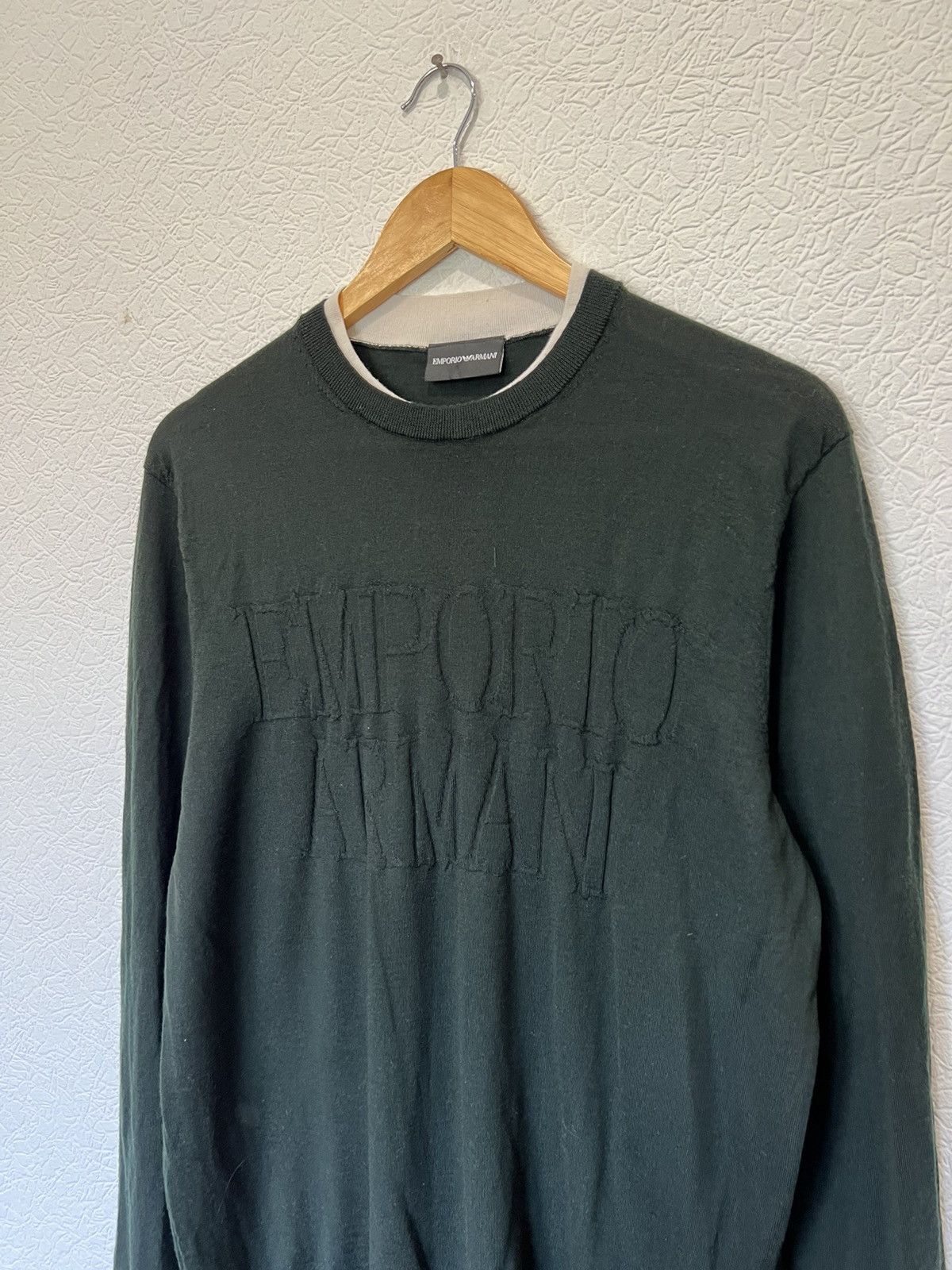 Emporio Armani Emporio Armani Sweater Viscose Green Soft Size US L / EU 52-54 / 3 - 2 Thumbnail