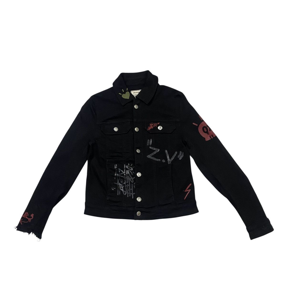 Zadig & Voltaire Zadig & Voltaire denim jacket with graffiti style graphics Size XS / US 0-2 / IT 36-38 - 2 Thumbnail
