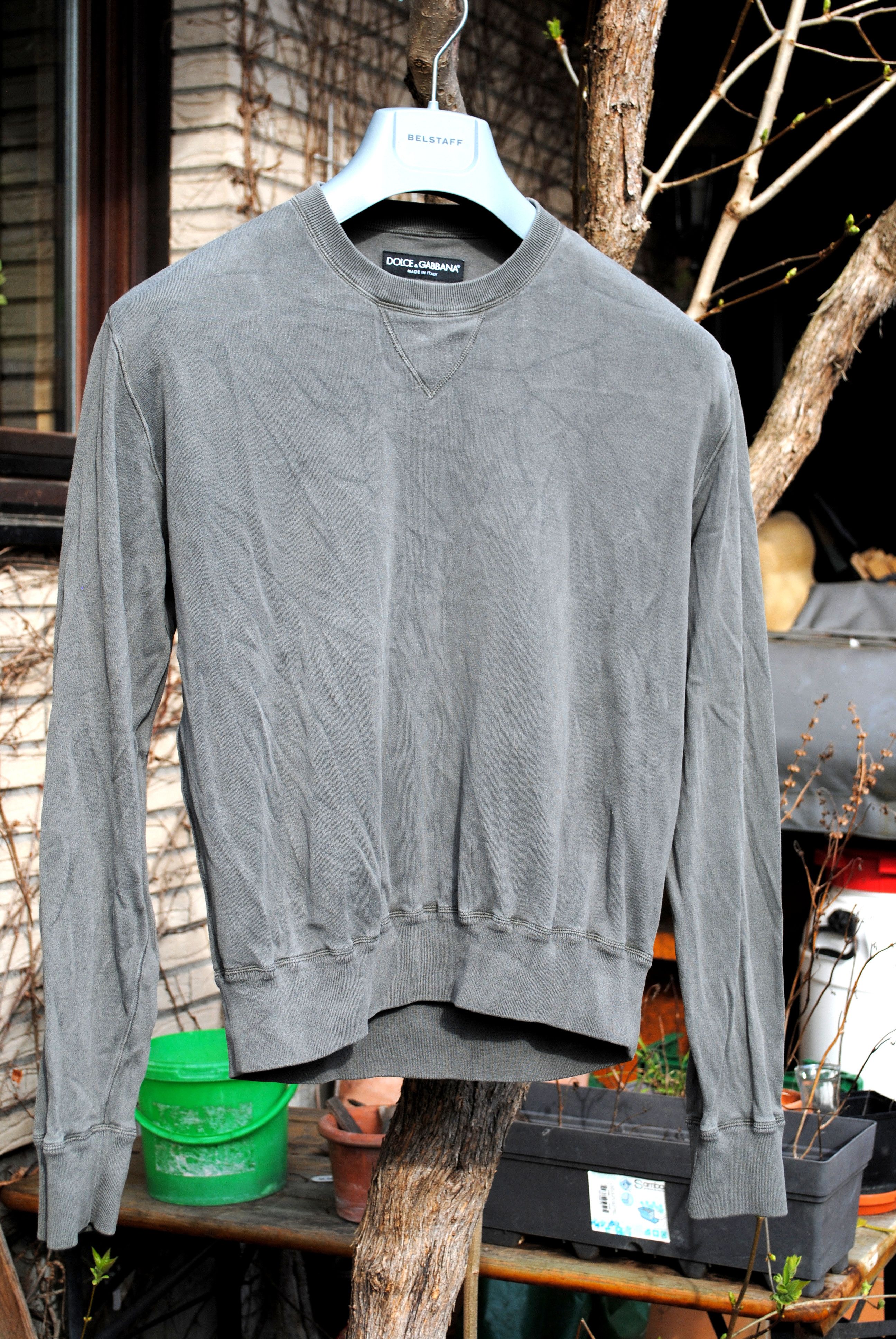 image of Dolce Gabbana Silk Crewneck Sweater Sweatshirt in Grey, Men's (Size Medium)