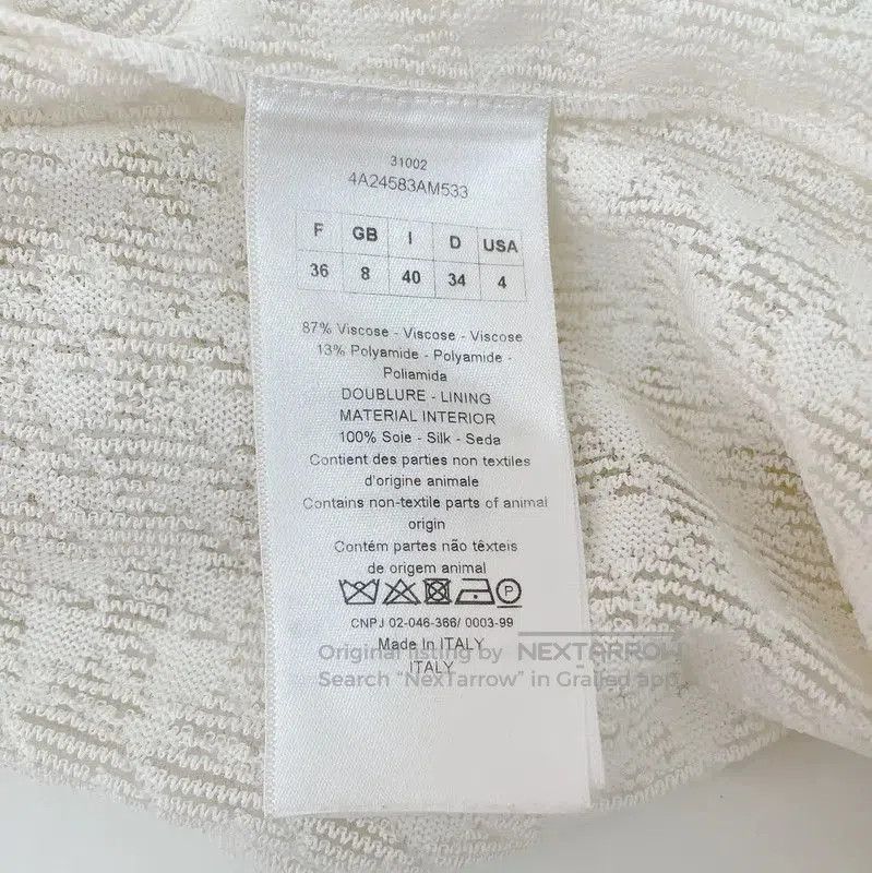 Dior Dior White Long Sleeve Top for Women . Size S / US 4 / IT 40 - 8 Thumbnail