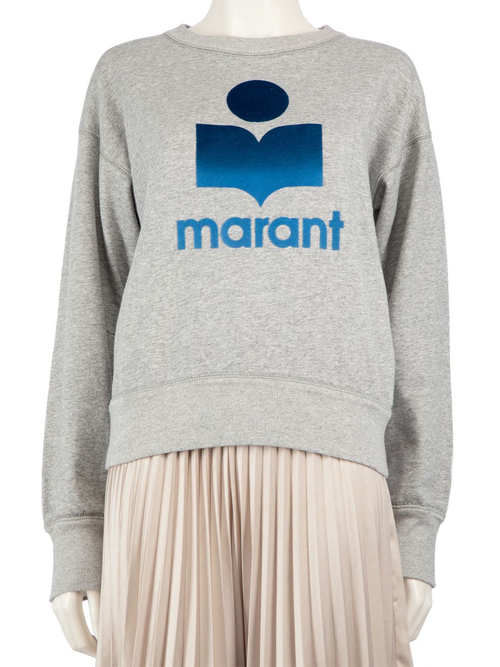 image of Isabel Marant Grey Logo Velvet Print Jumper, Women's (Size XS)