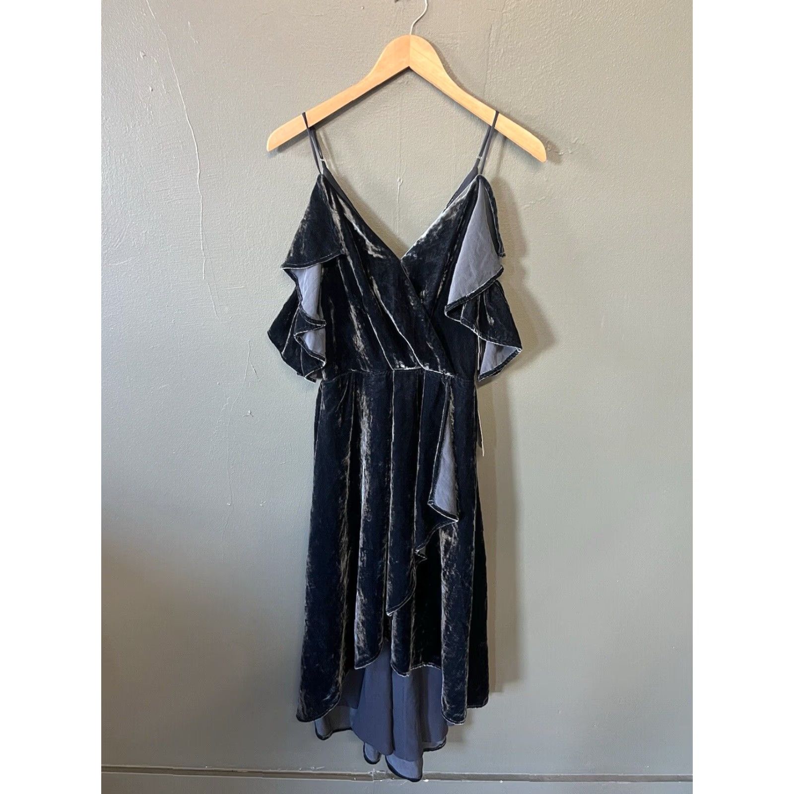 Velour Chelsea28 Womens Blue Velour Short Sleeve Midi Size Small NWT Size 28" / US 6 / IT 42 - 2 Thumbnail
