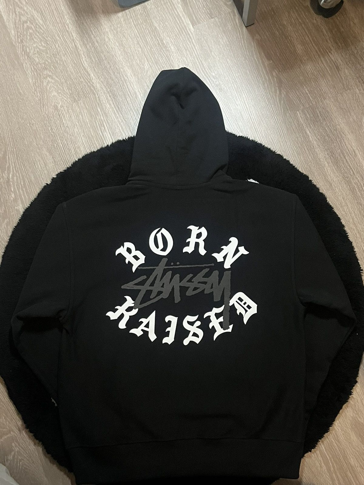 Stussy Born X Raised Full-Zip Hoodie, Black, Large