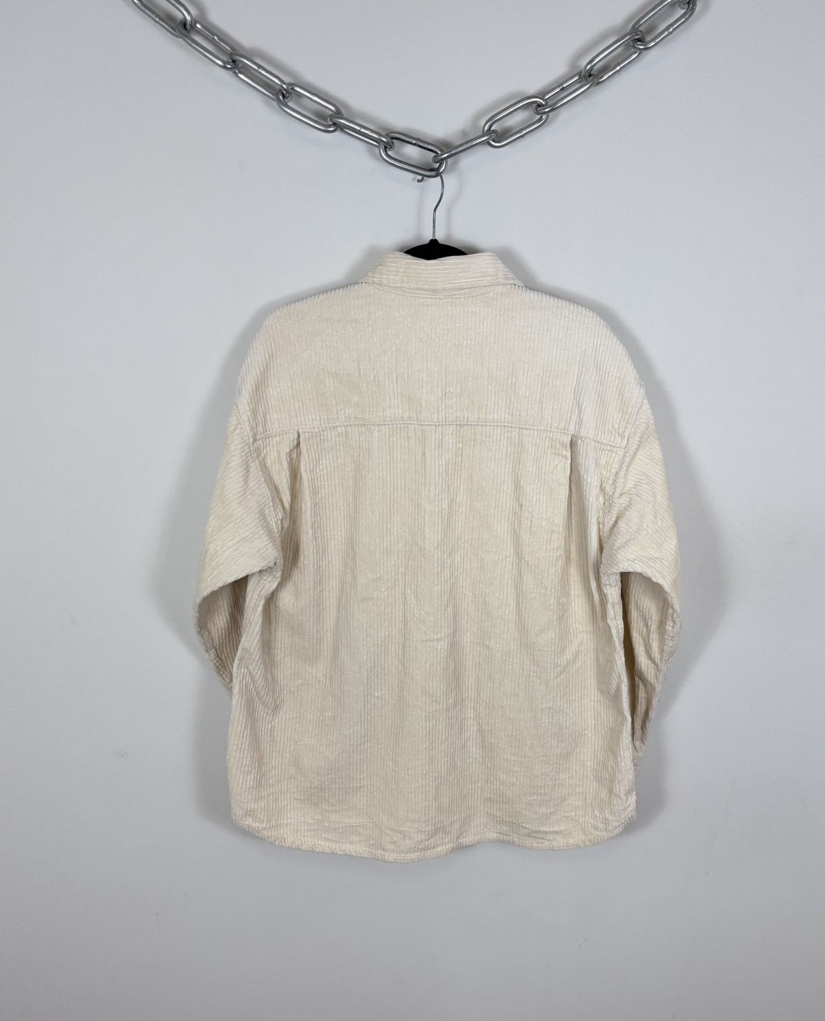 GU GU Japanese Men’s Ivory Double Pocket Corduroy Velvet Shirt Size US M / EU 48-50 / 2 - 19 Thumbnail