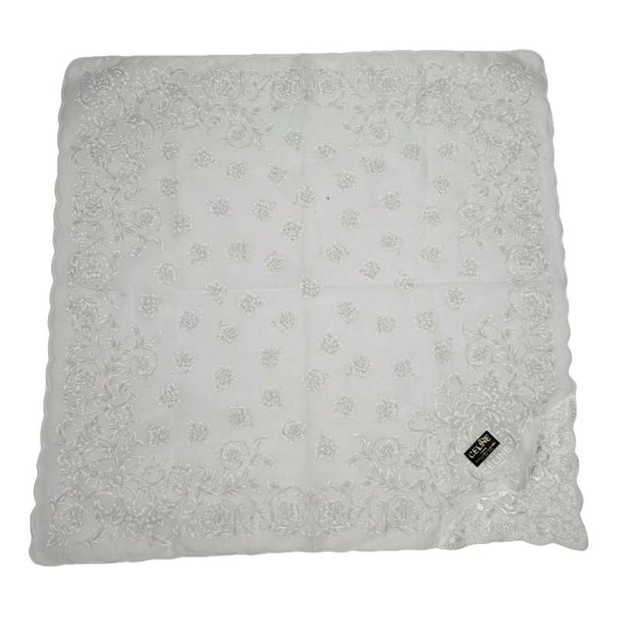 Celine White Silk Silk Handkerchief Size ONE SIZE - 1 Thumbnail