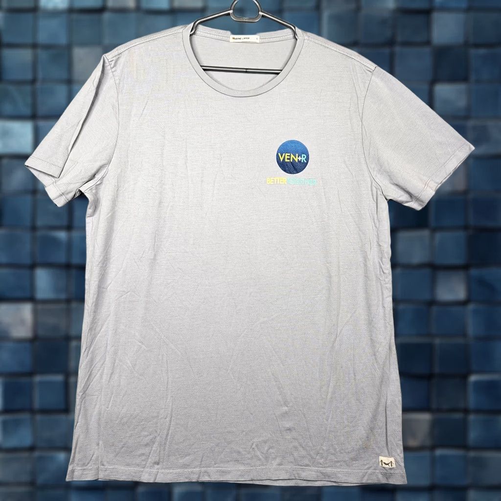 Marine Layer MARINE LAYER Logo Tee Sz L Mens Gray Cotton Short Sleeve Crew Neck T-Shirt L Size US L / EU 52-54 / 3 - 1 Thumbnail