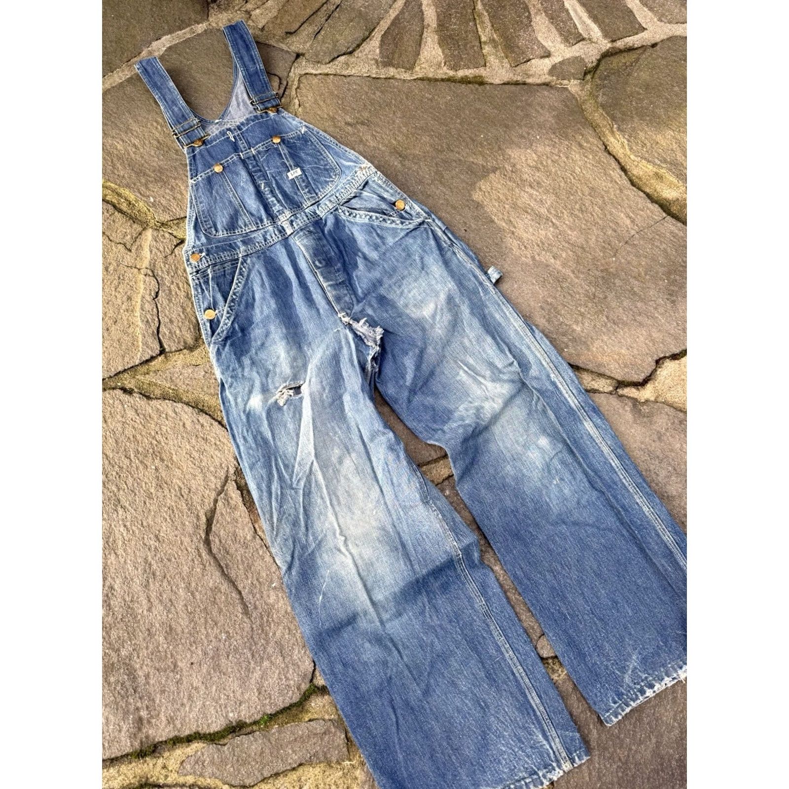 Lee VINTAGE Lee Overalls Men’s S/M 40’s Long L Sanforized Jelt Denim Size US 30 / EU 46 - 2 Thumbnail