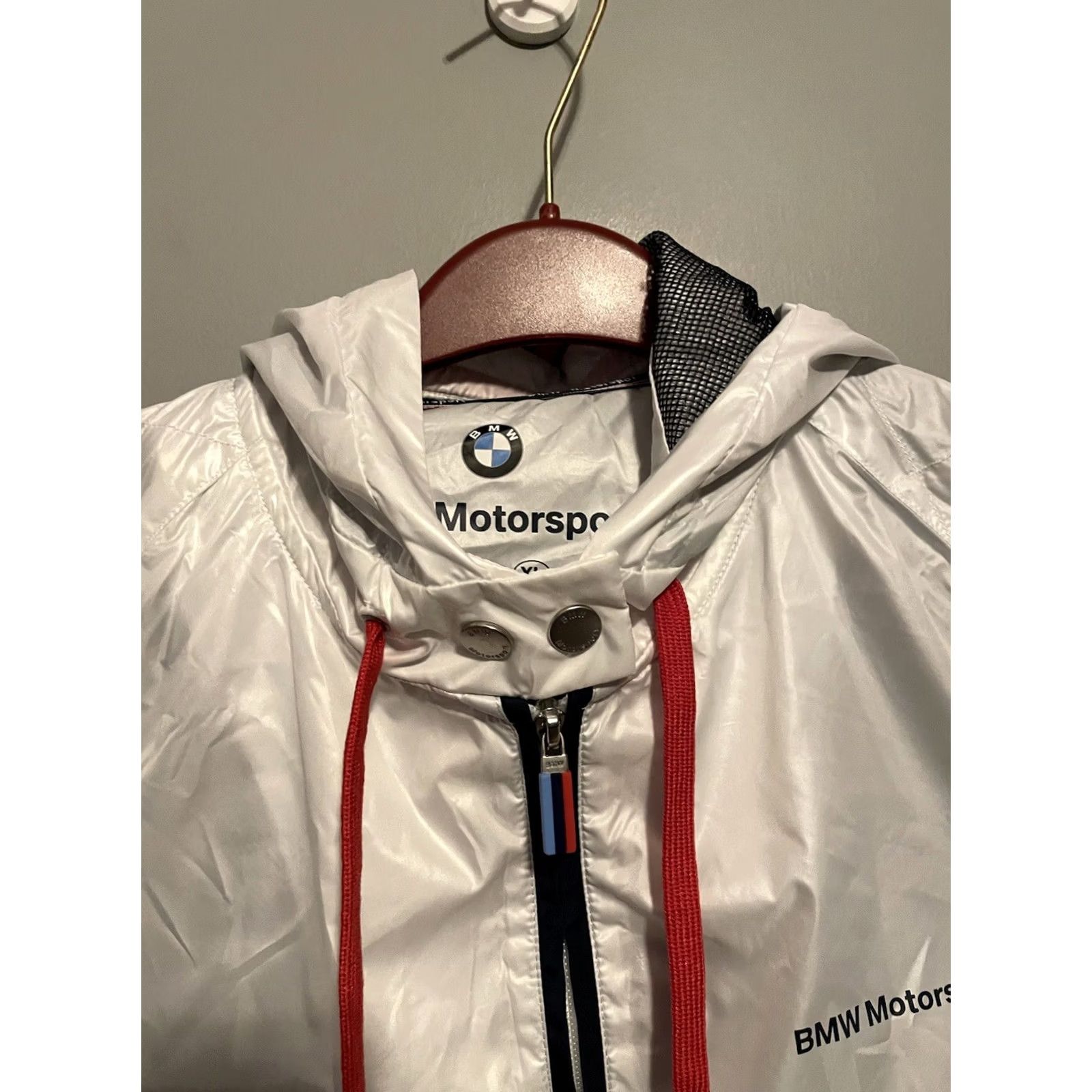 BMW BMW Motorsport Jacket Womens XL White Windbreaker Performance Zip Up D297 Size XL / US 12-14 / IT 48-50 - 2 Thumbnail