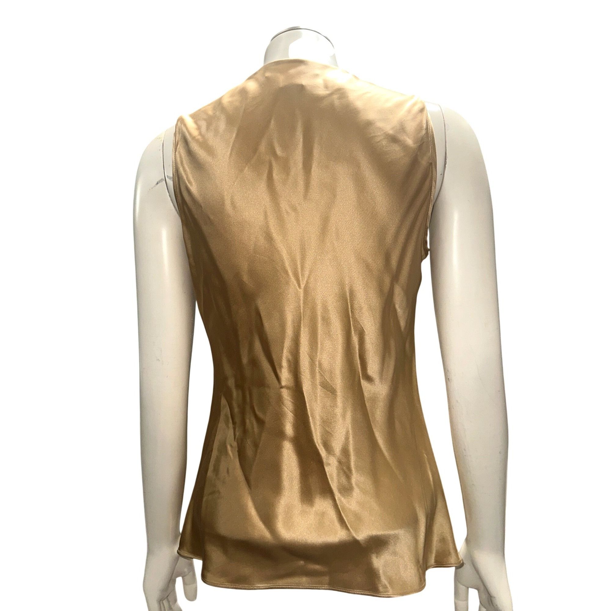 Other Transitions Silk S Gold Satin Shine Sleeveless Tank Top Scoo Size S / US 4 / IT 40 - 6 Thumbnail