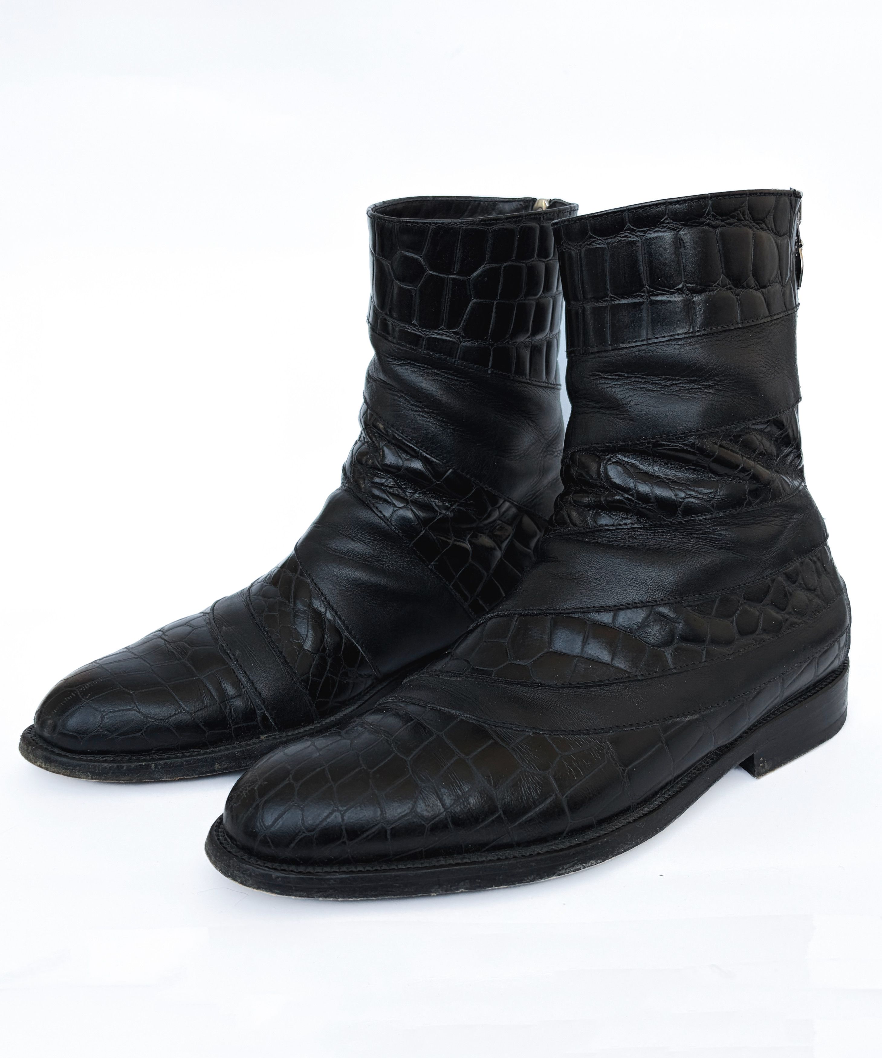 Versace GIANNI VERSACE Boots Ankle Shoes Leather Black Medusa Zip Size US 6 / EU 39 - 5 Thumbnail