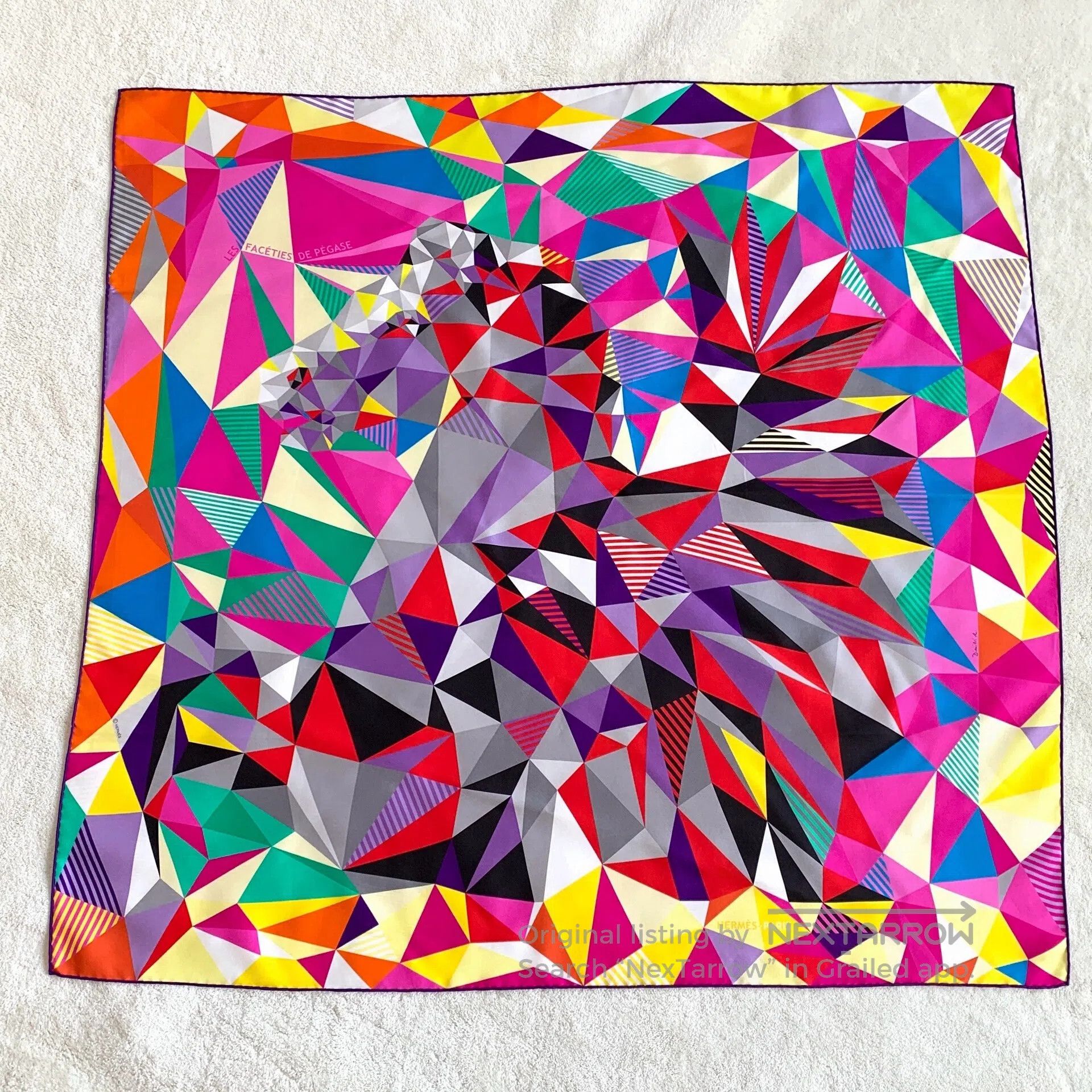 Hermes Hermes Colorful Diamond Cut Refraction Printed Silk Scarf| Size ONE SIZE - 1 Thumbnail