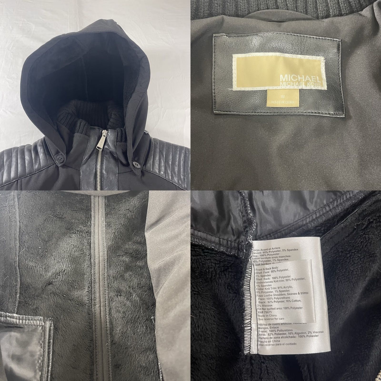 Michael Kors Michael Kors Jacket Coat Womens M 3/4 Faux Leather Lined Zip Black Polyester Long Vintage: No MK Size M / US 6-8 / IT 42-44 - 9 Thumbnail
