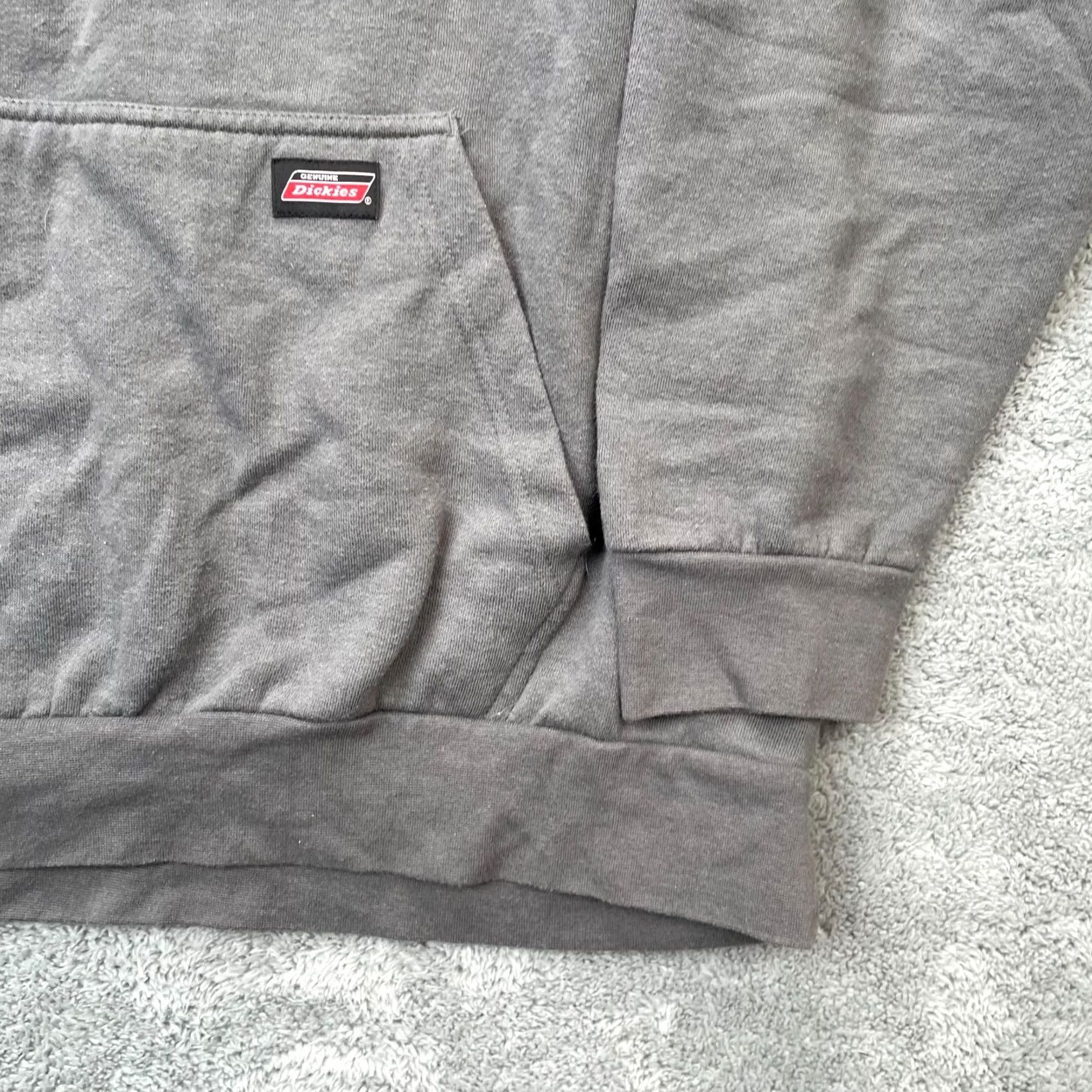 Dickies Dickies Hoodie Mens XL Gray Cotton Fleece Lined Pullover Workwear Logo Size US XL / EU 56 / 4 - 2 Thumbnail