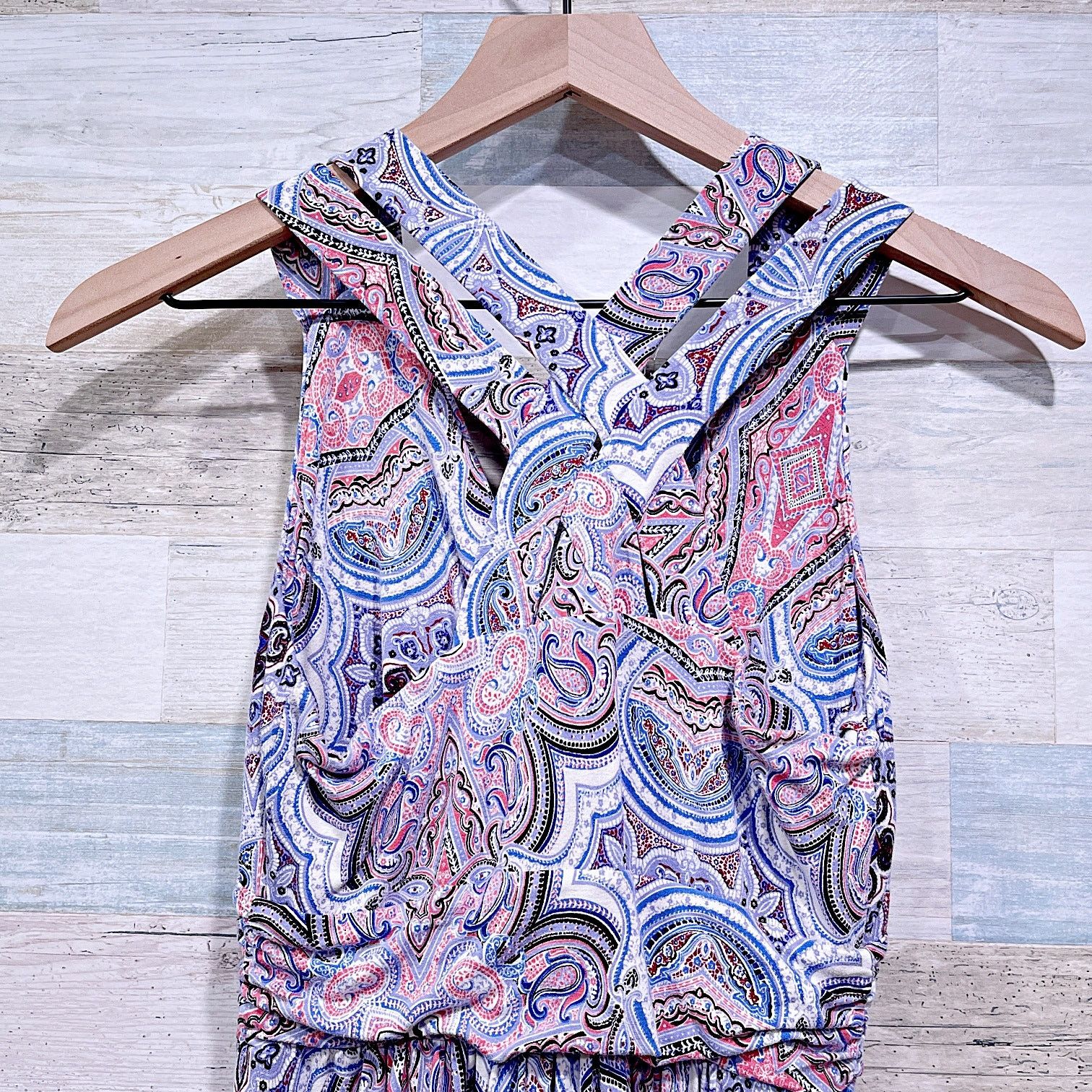 Other Soma Cross Back Scarf Hem Midi Dress Blue Paisley Womens XS Size XS / US 0-2 / IT 36-38 - 4 Thumbnail