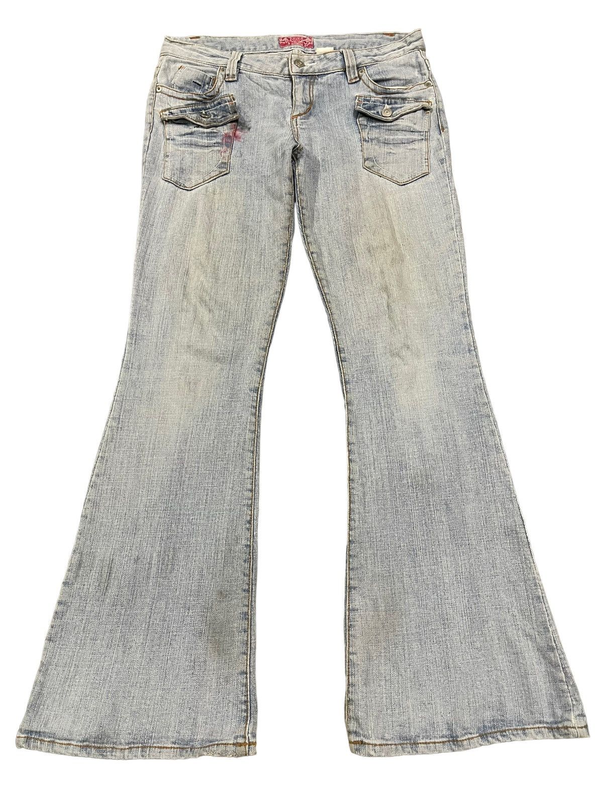image of Hype Vintage Blue Wash Style Flare Jeans, Men's (Size 32)