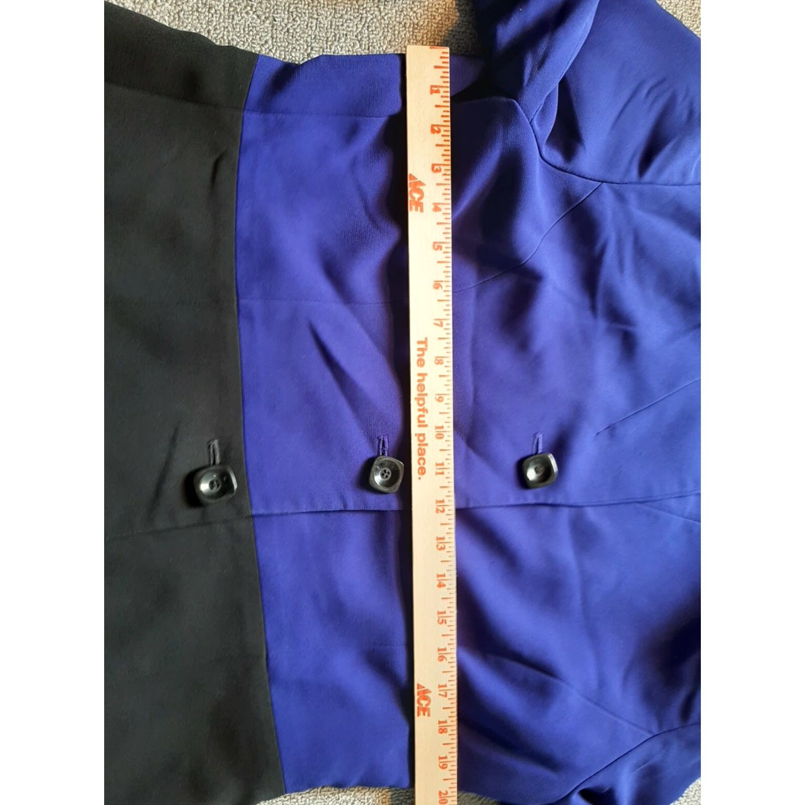 Lee VINTAGE Kathie Lee Collection Suit Jacket Pant Suit Women 14 Blue Black Long Sleeve Regular Size 14 Women Slight Fabric Wear in Spots Size XL / US 12-14 / IT 48-50 - 3 Thumbnail