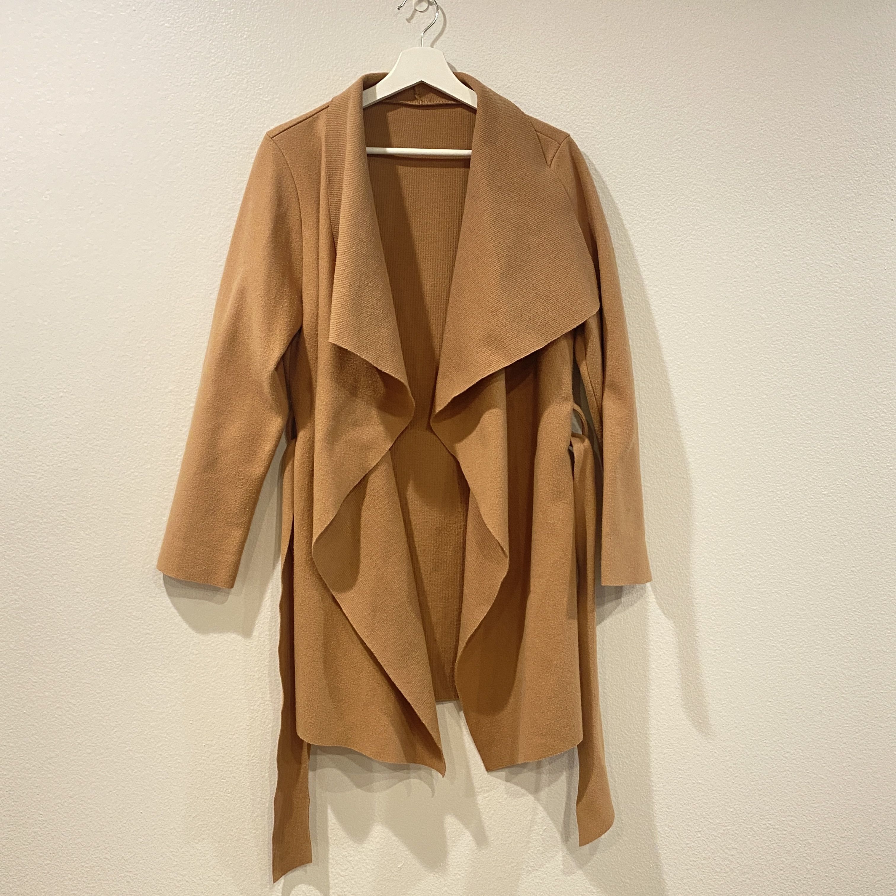 Other Tan Brown Mid-Length Wrap Coat Belted Minimalist Outerwear Size S / US 4 / IT 40 - 8 Thumbnail