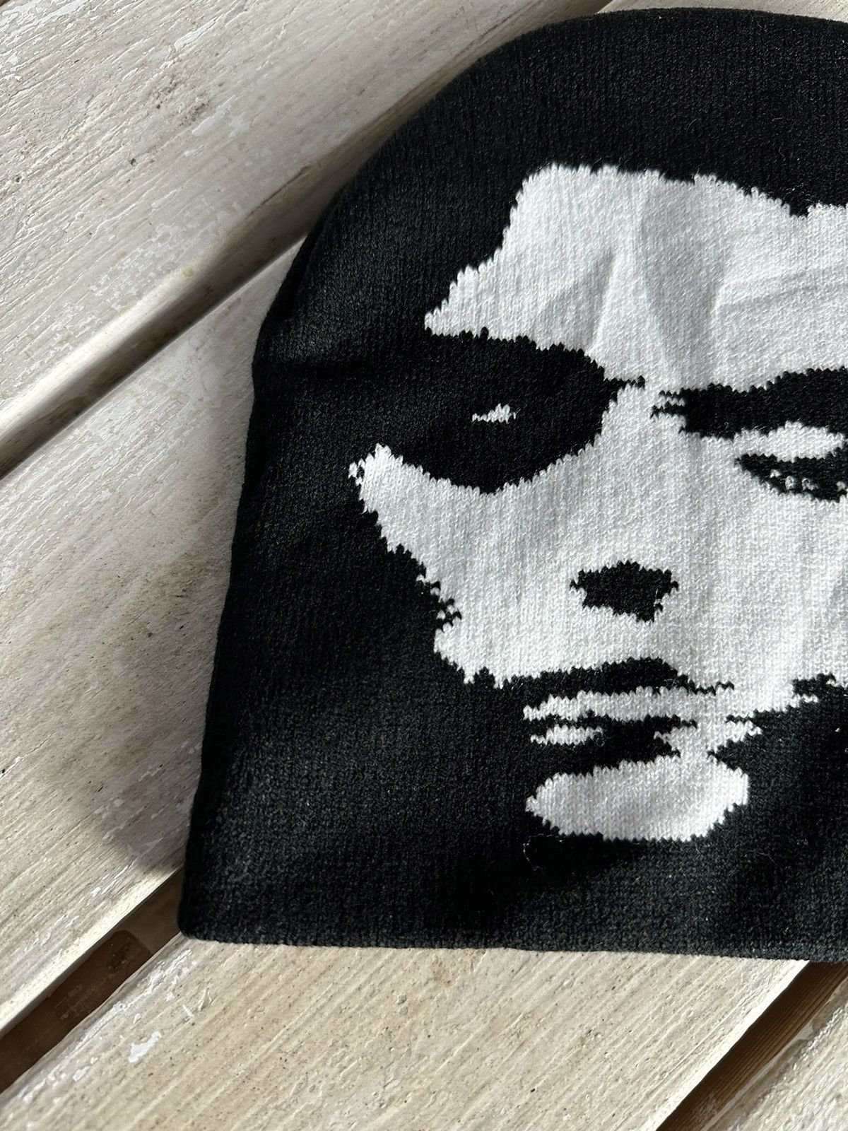 Japanese Brand × Vintage 🕷FACE Japanese style Beanie hat Cross y2k V GOTHIC Emo Size ONE SIZE - 2 Thumbnail