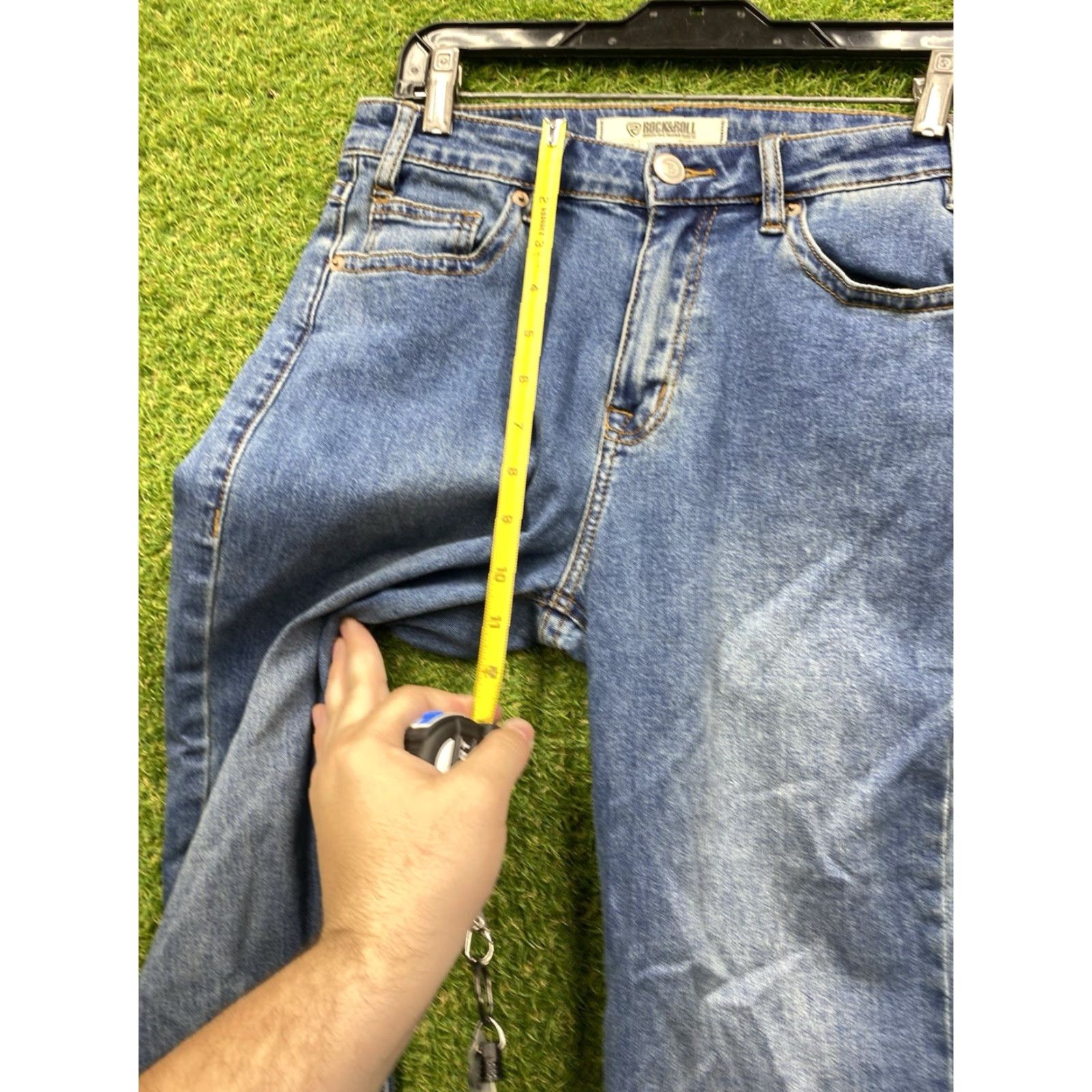 Vintage Rock And Roll Cowgirl Jeans Womens High Rise Flared 26/38 Blue Casual Cotton Denim Rock Size 26" / US 2 / IT 38 - 6 Thumbnail