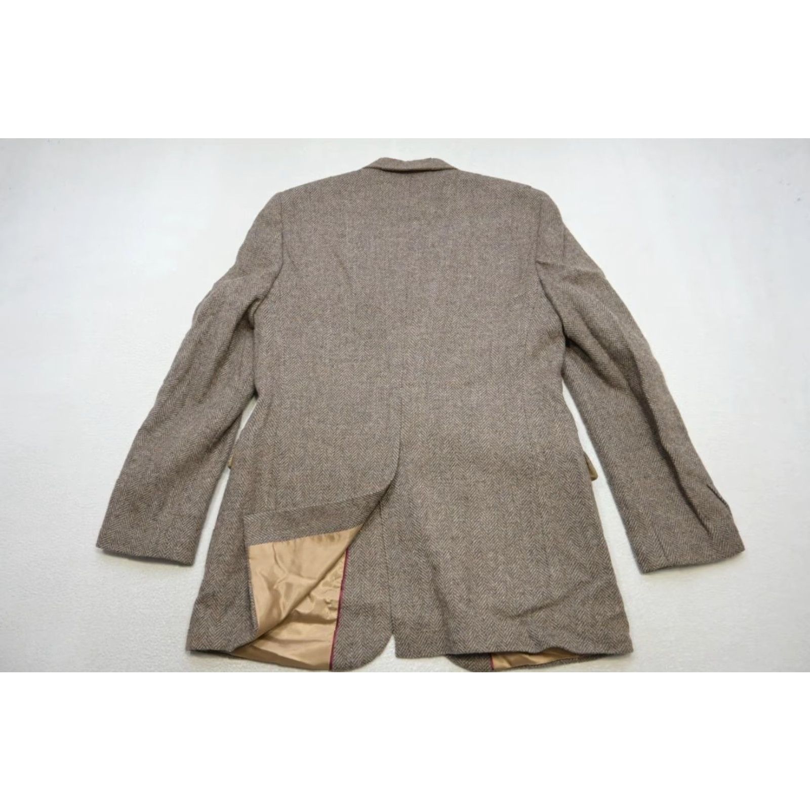 Vintage Haggar Herringbone Wool Blazer Men's Size 40 Long Brown