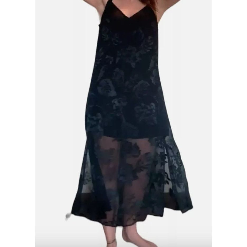Rag & Bone rag and bone Colette Slip Midi Velvet Floral V neck Dress Size L / US 10 / IT 46 - 10 Thumbnail