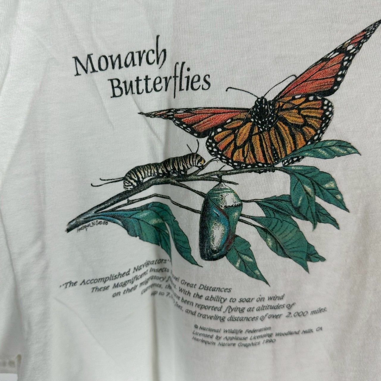 Vintage 90s Monarch Butterflies National Wildlife Federation Art Tee Size US L / EU 52-54 / 3 - 3 Thumbnail